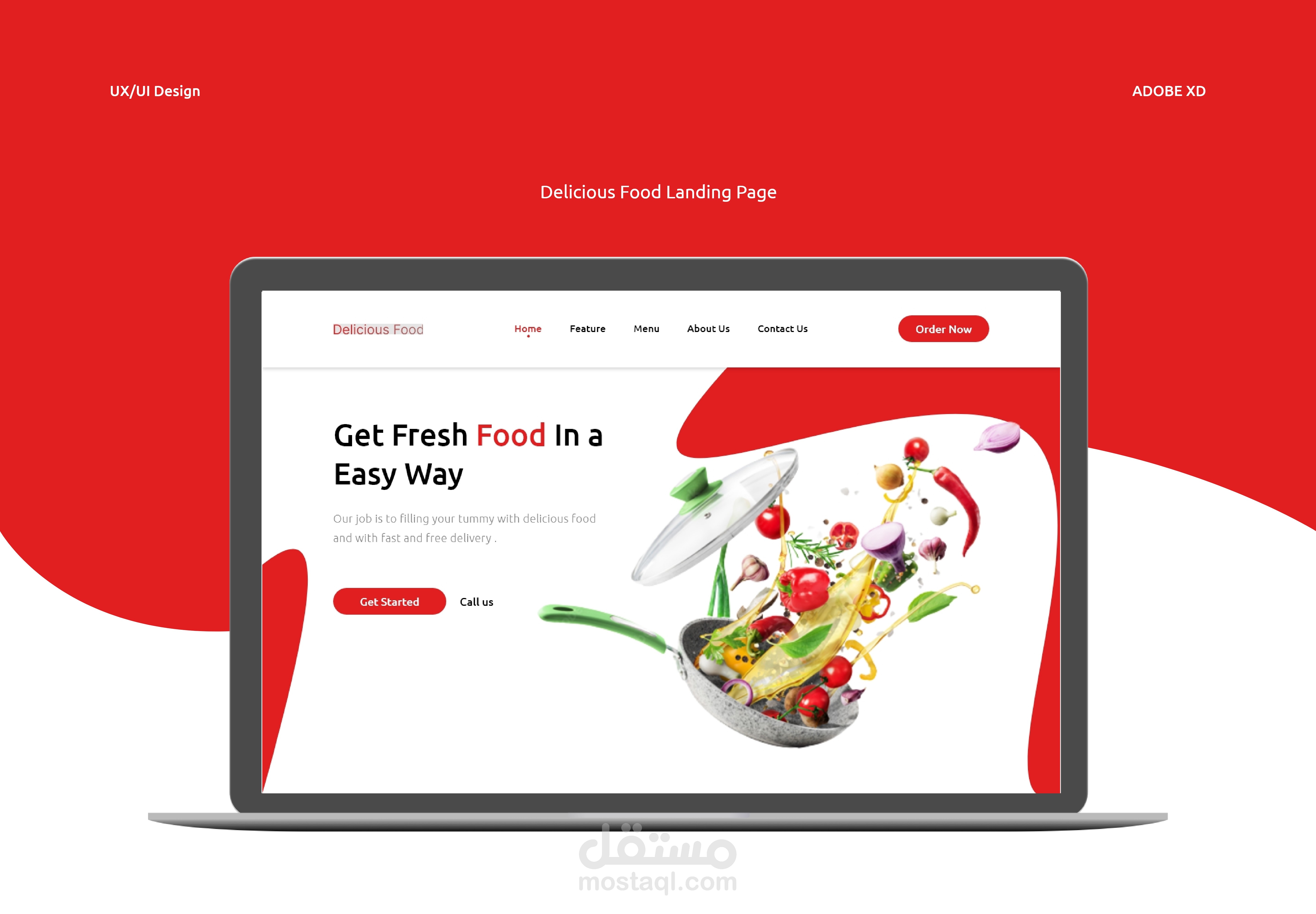 Delicious Food Landing Page Web Design UI