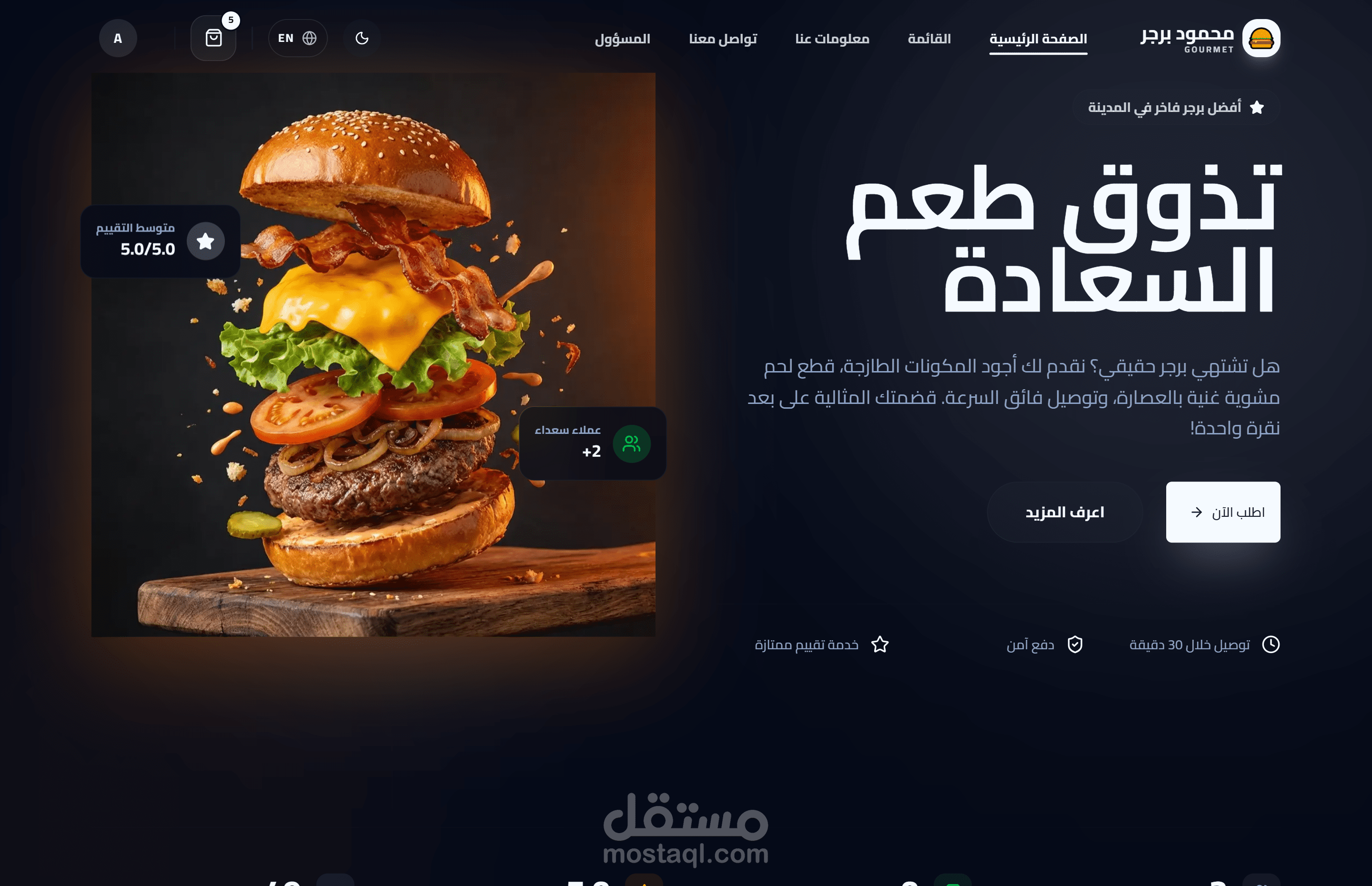 منصة طلب طعام مع لوحة تحكم كاملة | Full Stack E-commerce App
