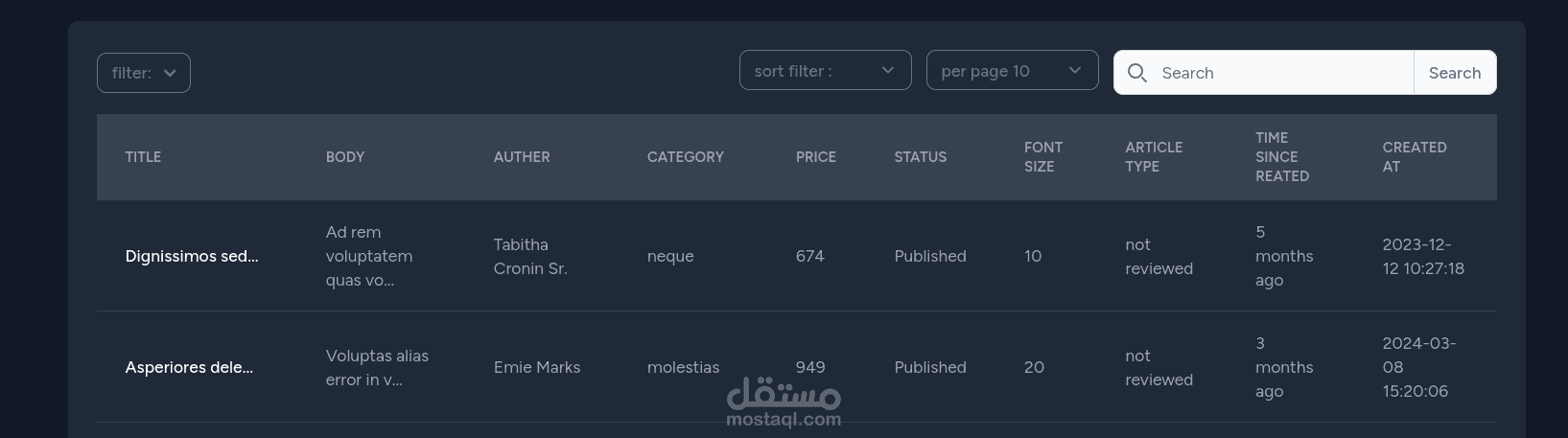 أداة laravel لتصفية السجلات
