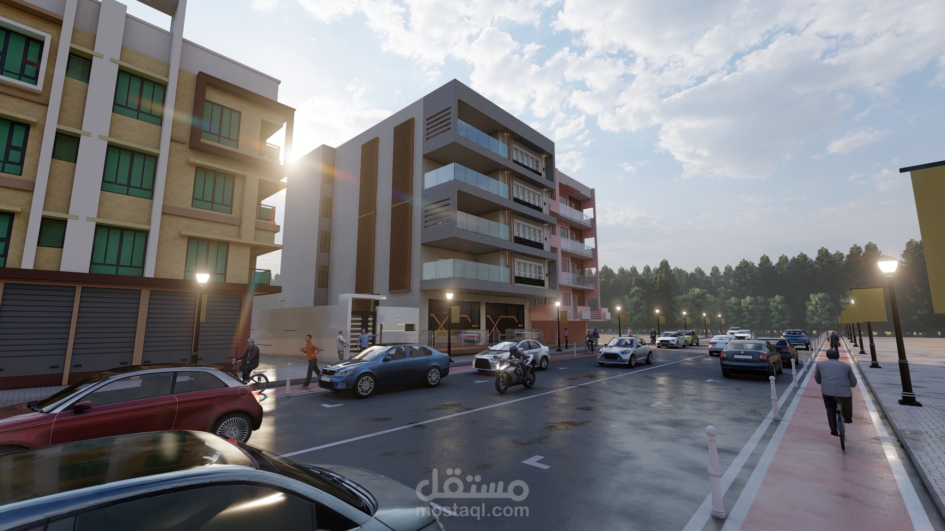 تصميم واجهه عمارة سكنية