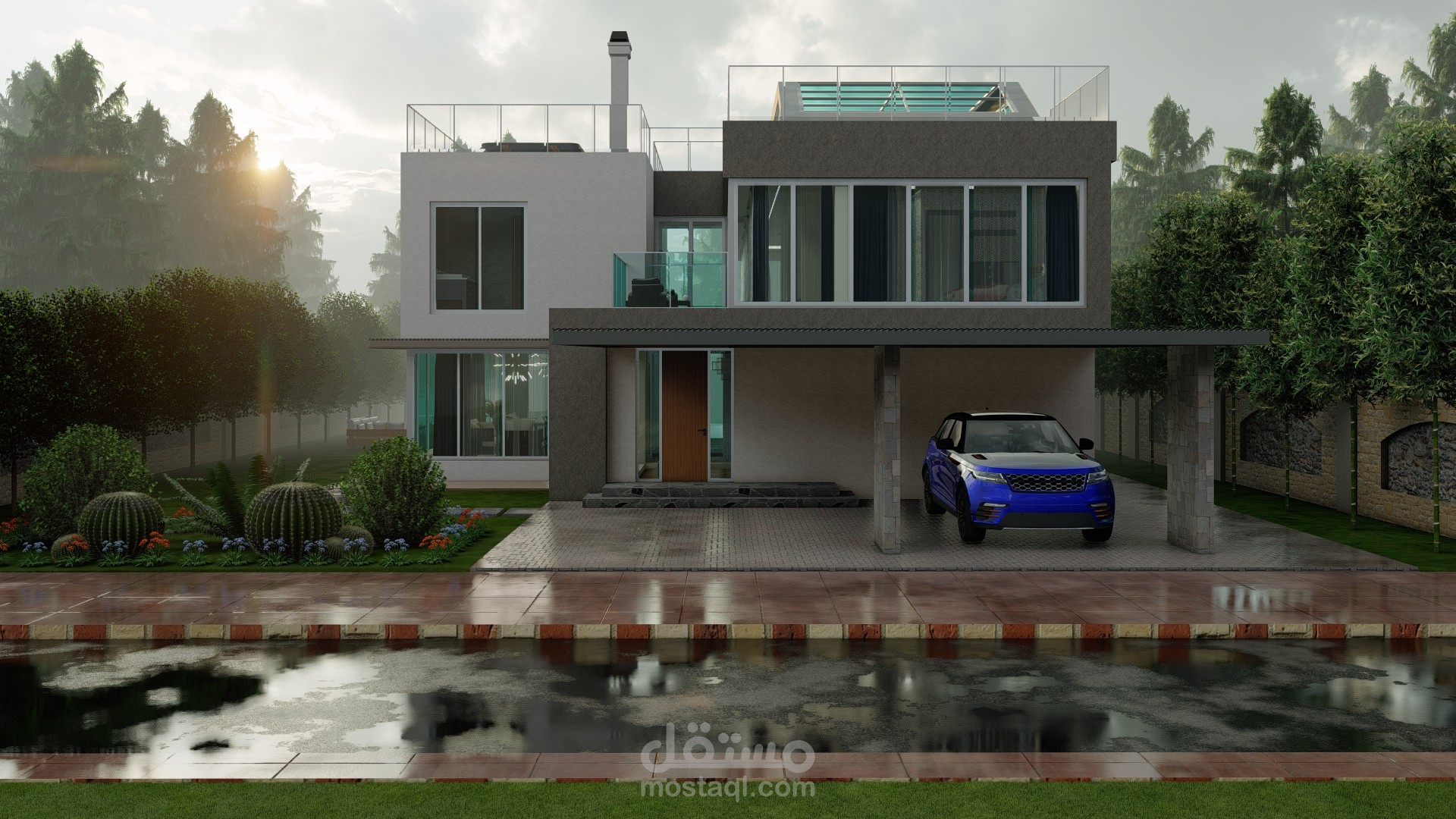 تصميم داخلي و خارجي لفيلا