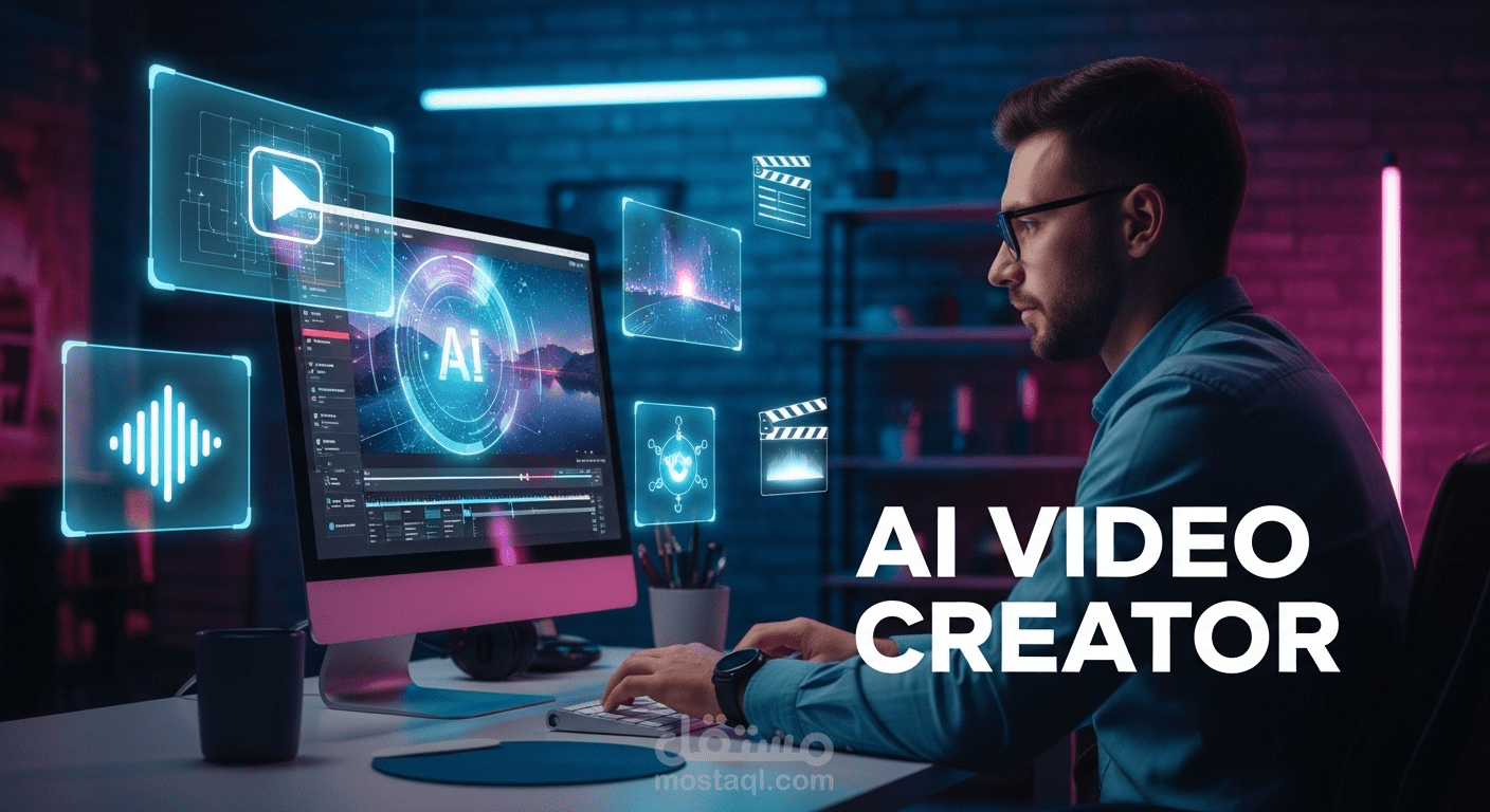 صناعة فيديوهات إبداعية باستخدام الذكاء الاصطناعي (مونتاج + توليد مشاهد + تعليق صوتي)