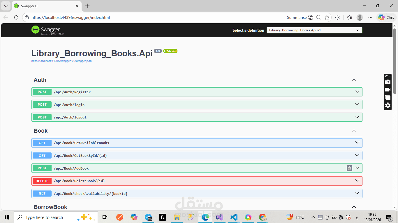 Library Borrowing System API (ASP.NET Core)