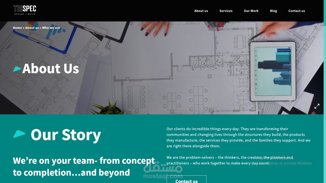 تصميم موقع ويب لشركة Trispec  العاملة في المملكة العربية السعودية