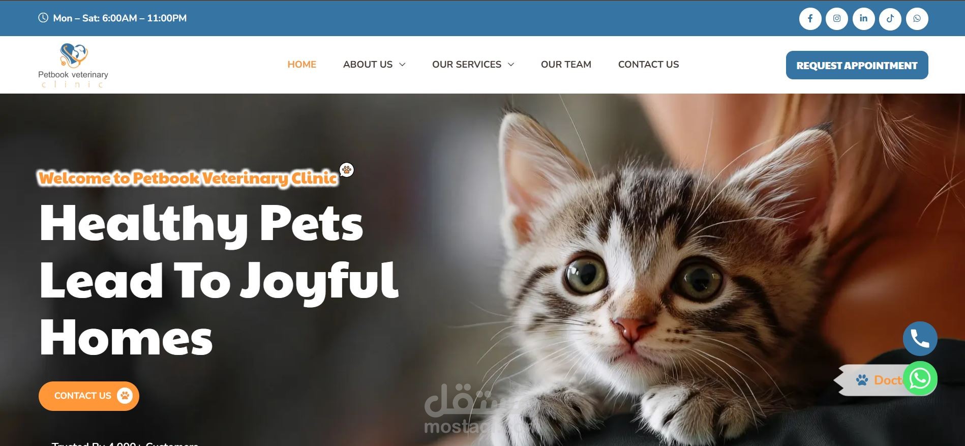 Petbook Veterinary Clinic (WordPress Website)