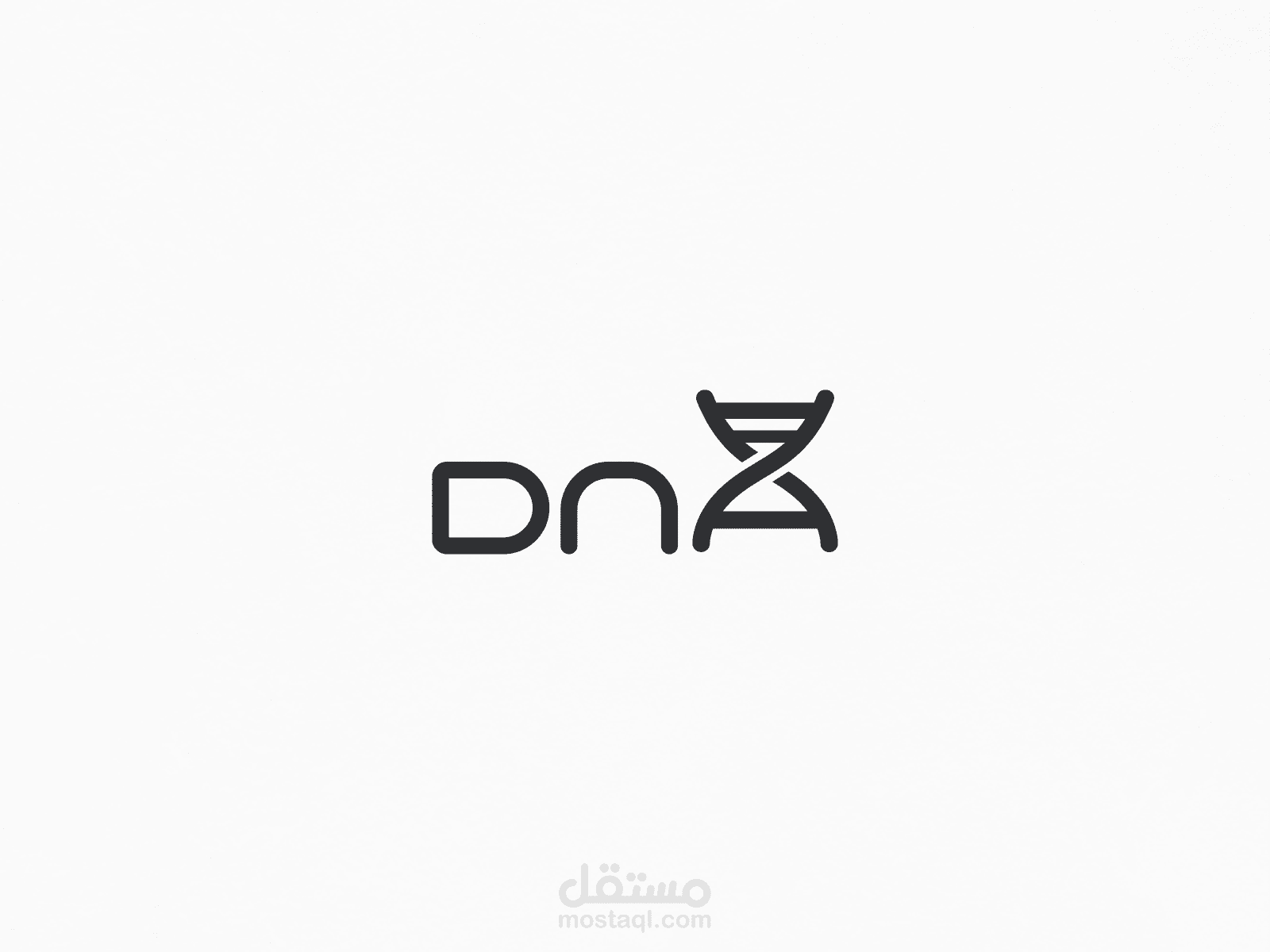 wordmark logo of word DNA modern and simple