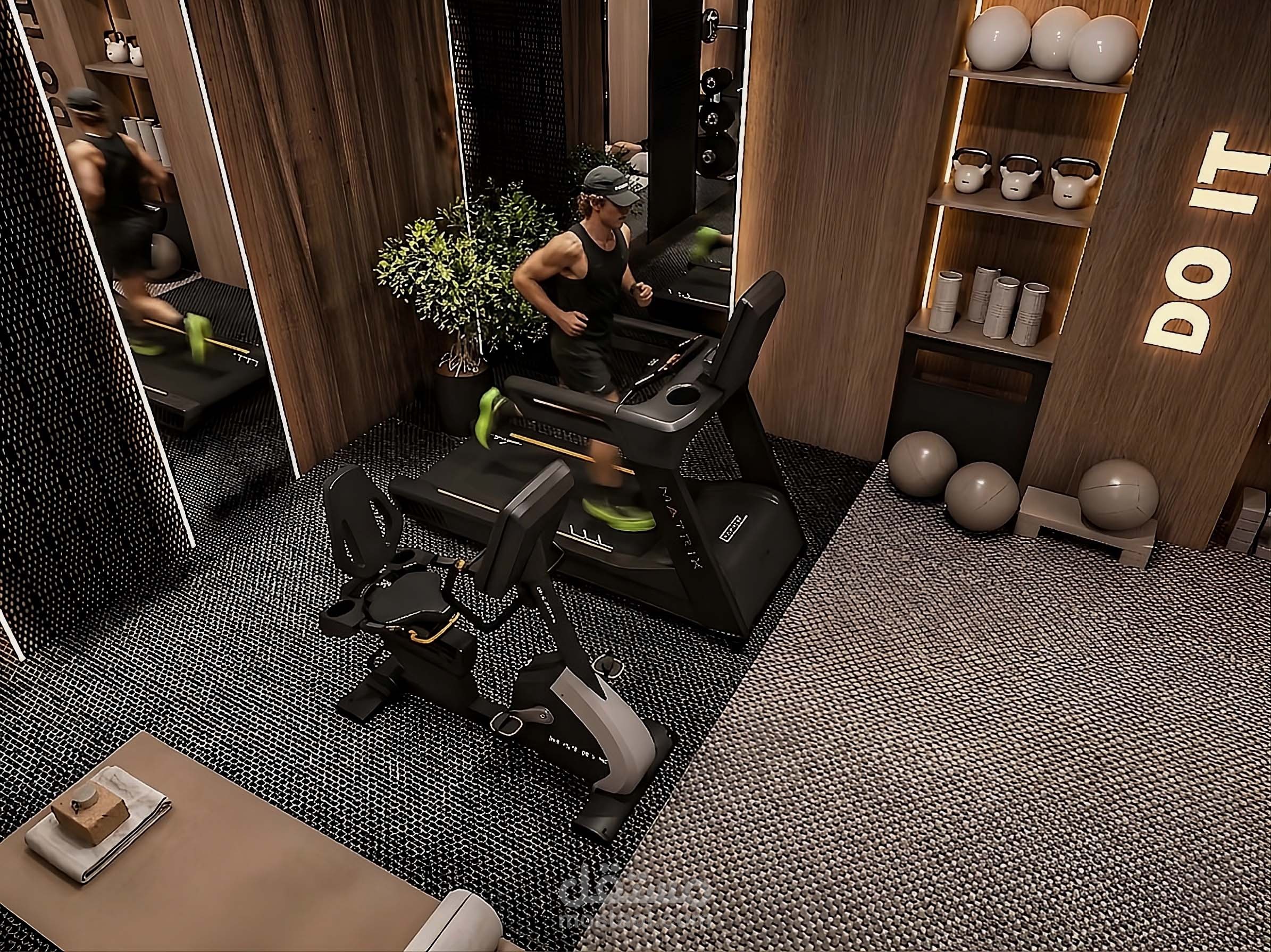 تصميم جيم منزلى مودرن بيدروم فيلا بالسعودية / Luxury Basement Home Gym Design for a Private Villa in Saudi Arabia