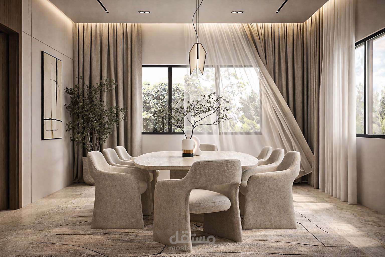 تصميم غرفة سفرة فاخرة بالرياض | Luxury Dining Design