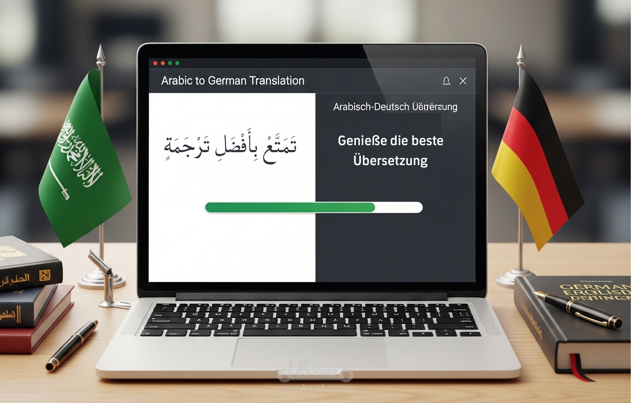 ترجمة من اللغة العربية إلى اللغة الألمانية-بدقة وإحترافية