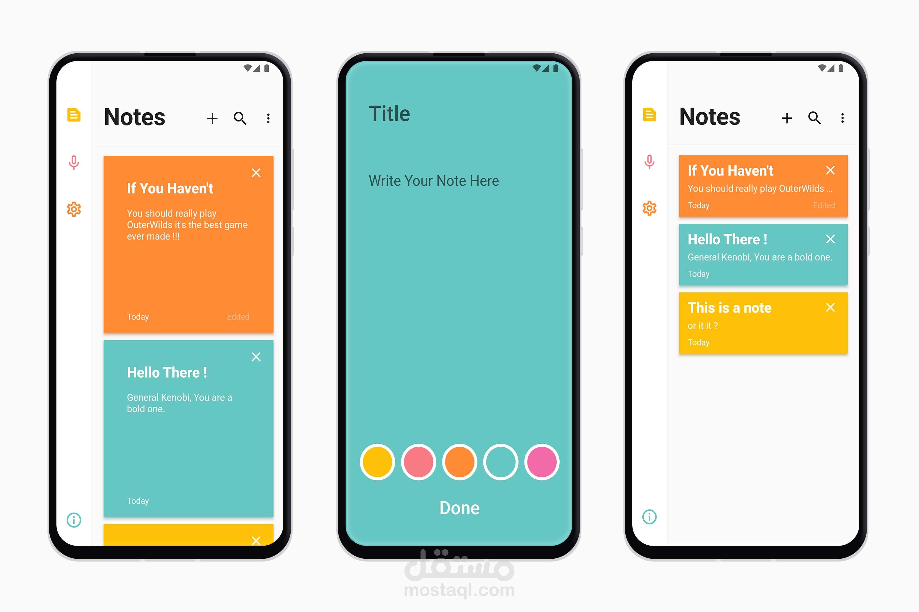 تطبيق ملاحظات بستخدام flutter