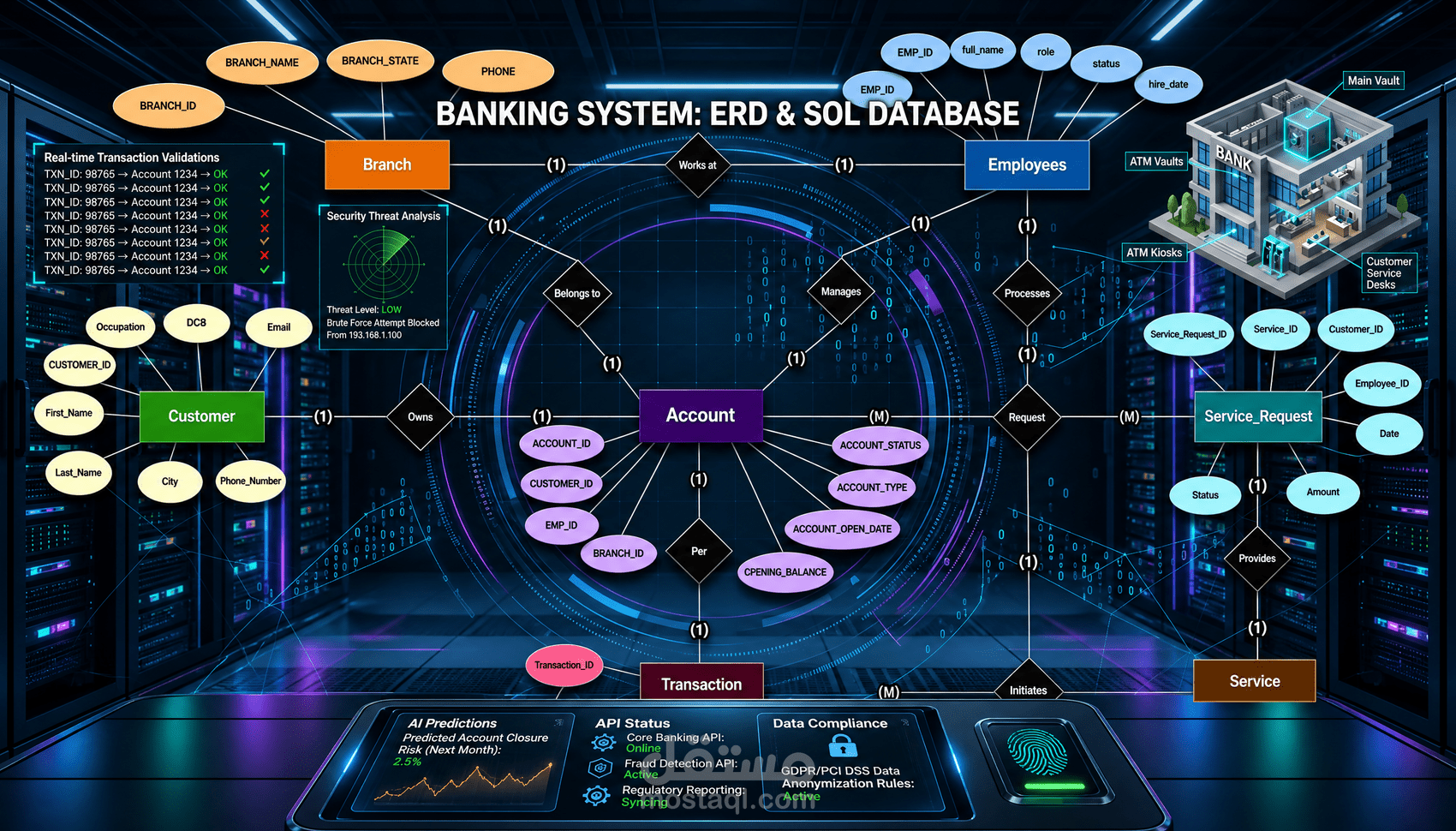 إنشاء قاعدة بيانات منظمة مع علاقات وجداول SQL و ERD