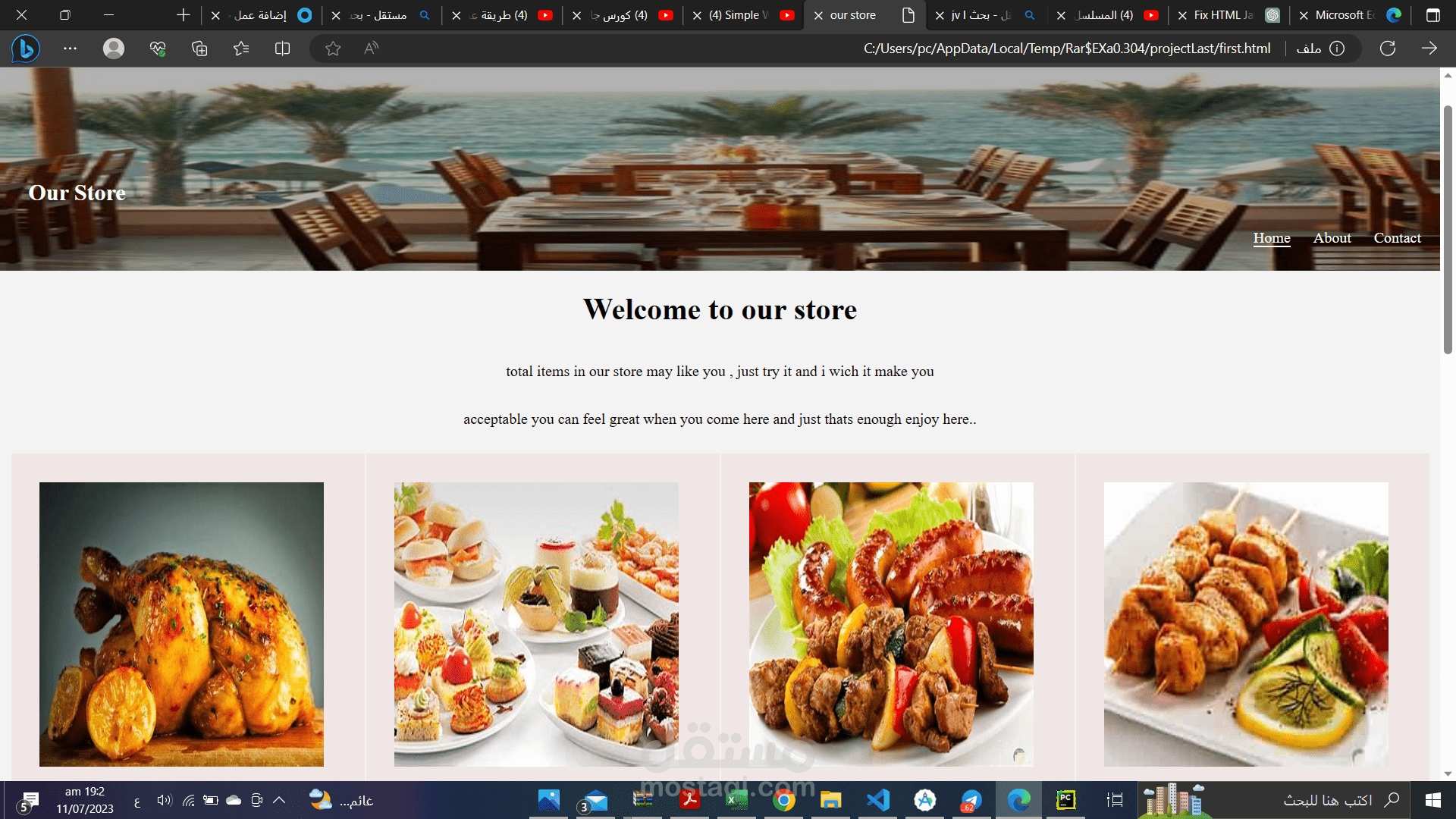 frontEnd project for a resturent