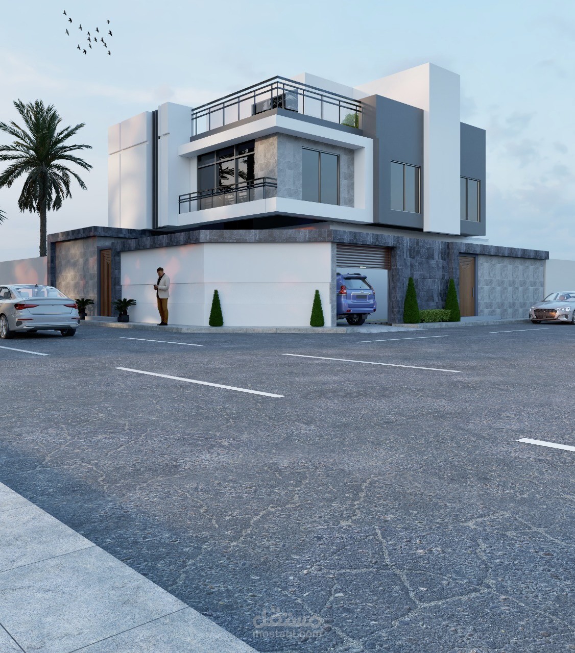 واجهه فيلا مودرن  في الرياض