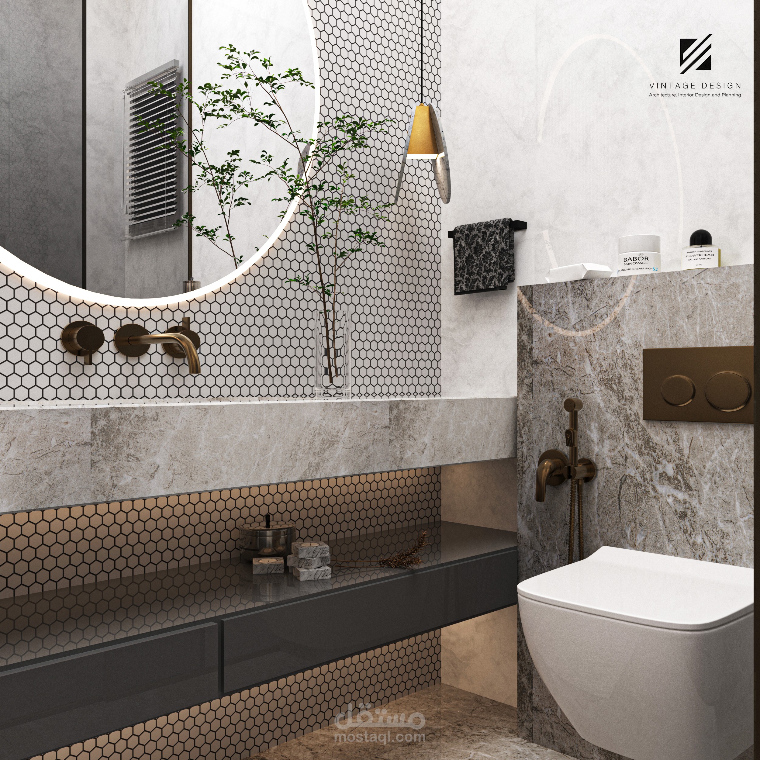 تصميم لاكثر من حمام مودرن