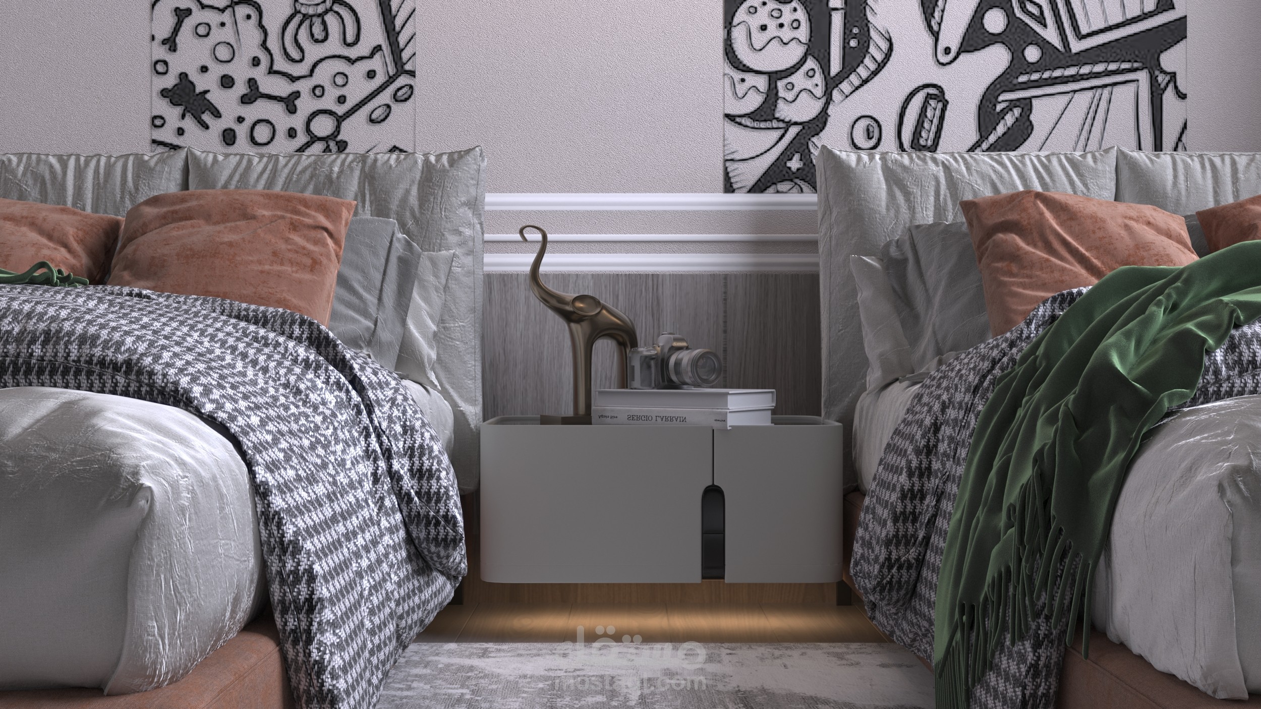 غرفة نوم شبابى دبل هاى