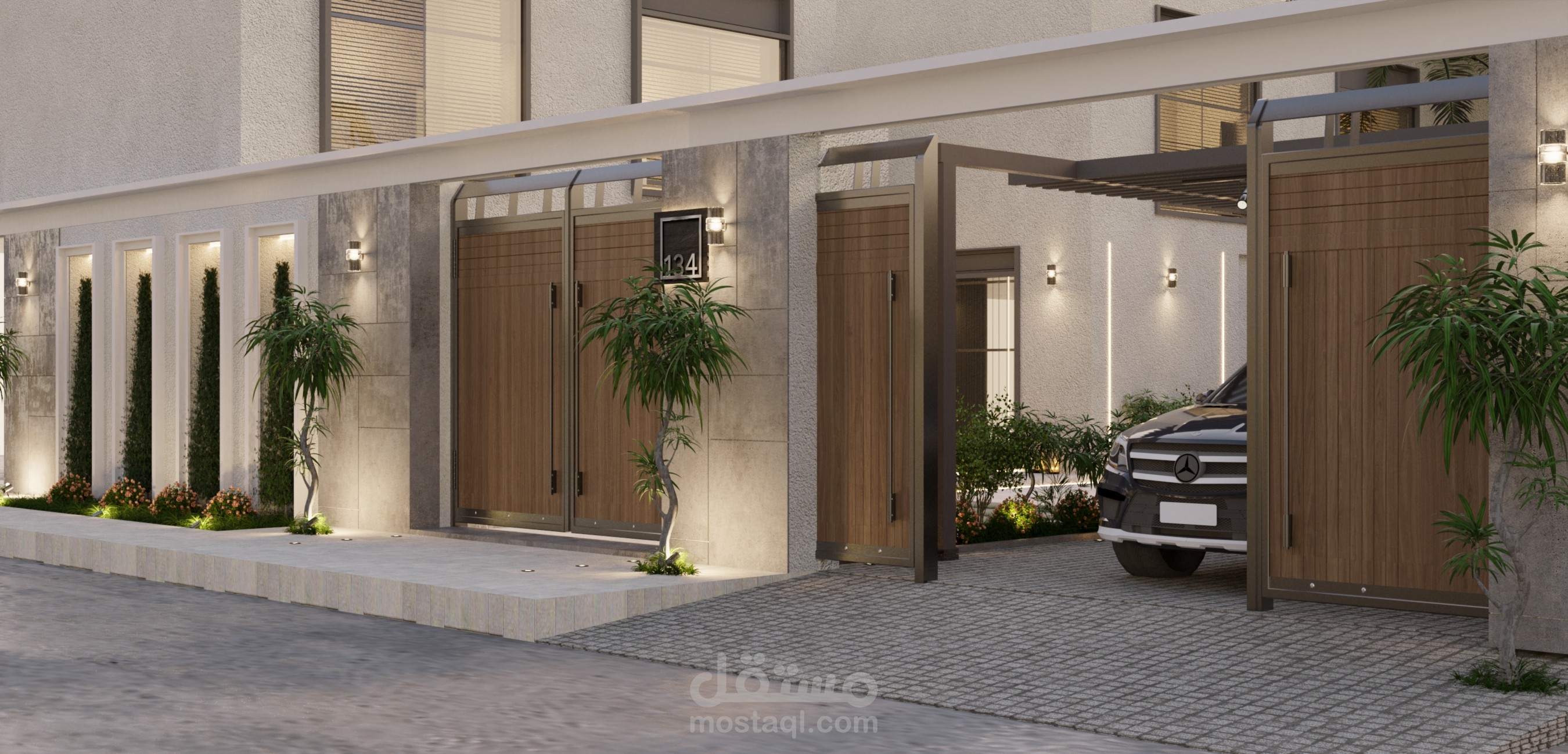 تصميم فيلا بالرياض ( لاند سكيب )