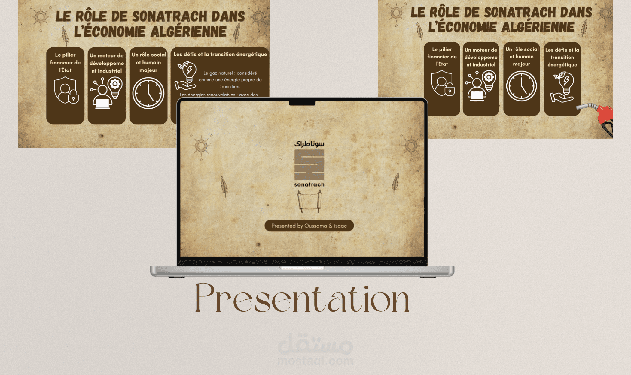 تصميم عروض تقديمية لطلاب لشركة سونتراك الجزائرية