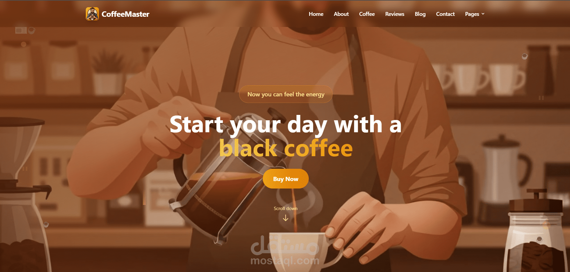 CoffeeMaster – تصميم موقع لمحل القهوه