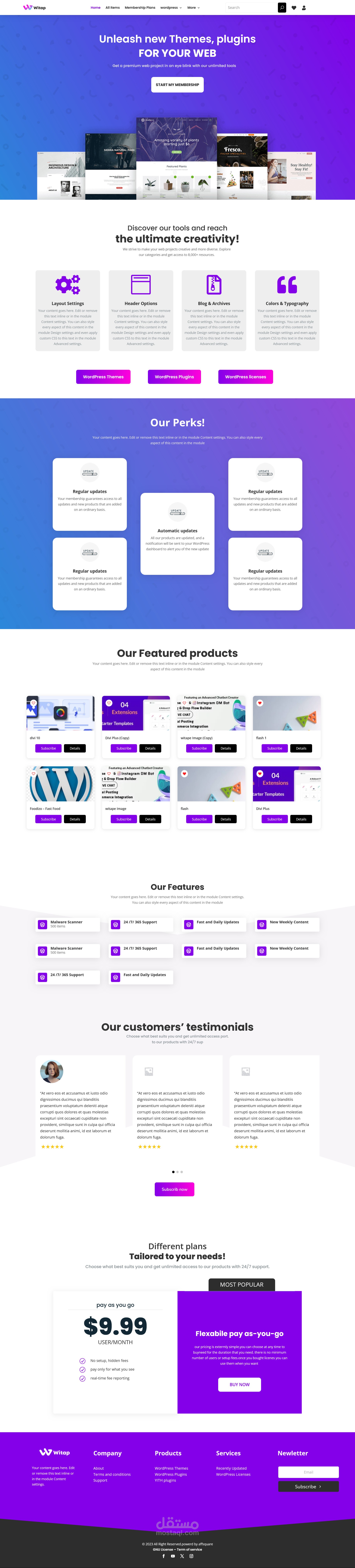 witape هو متجر متخصص فى بيع الاضافات والقوالب الخاصة بوردبريس و شوبىفاى وجملة