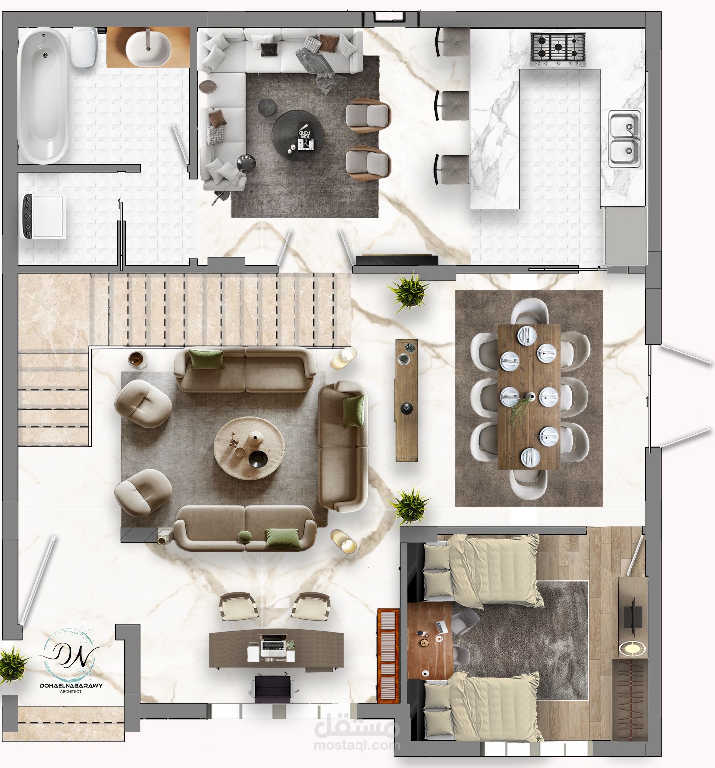 تصميم مساقط فيلات مع ال 3D