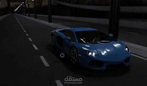 مشهد lamporghini علي الطريق السريع