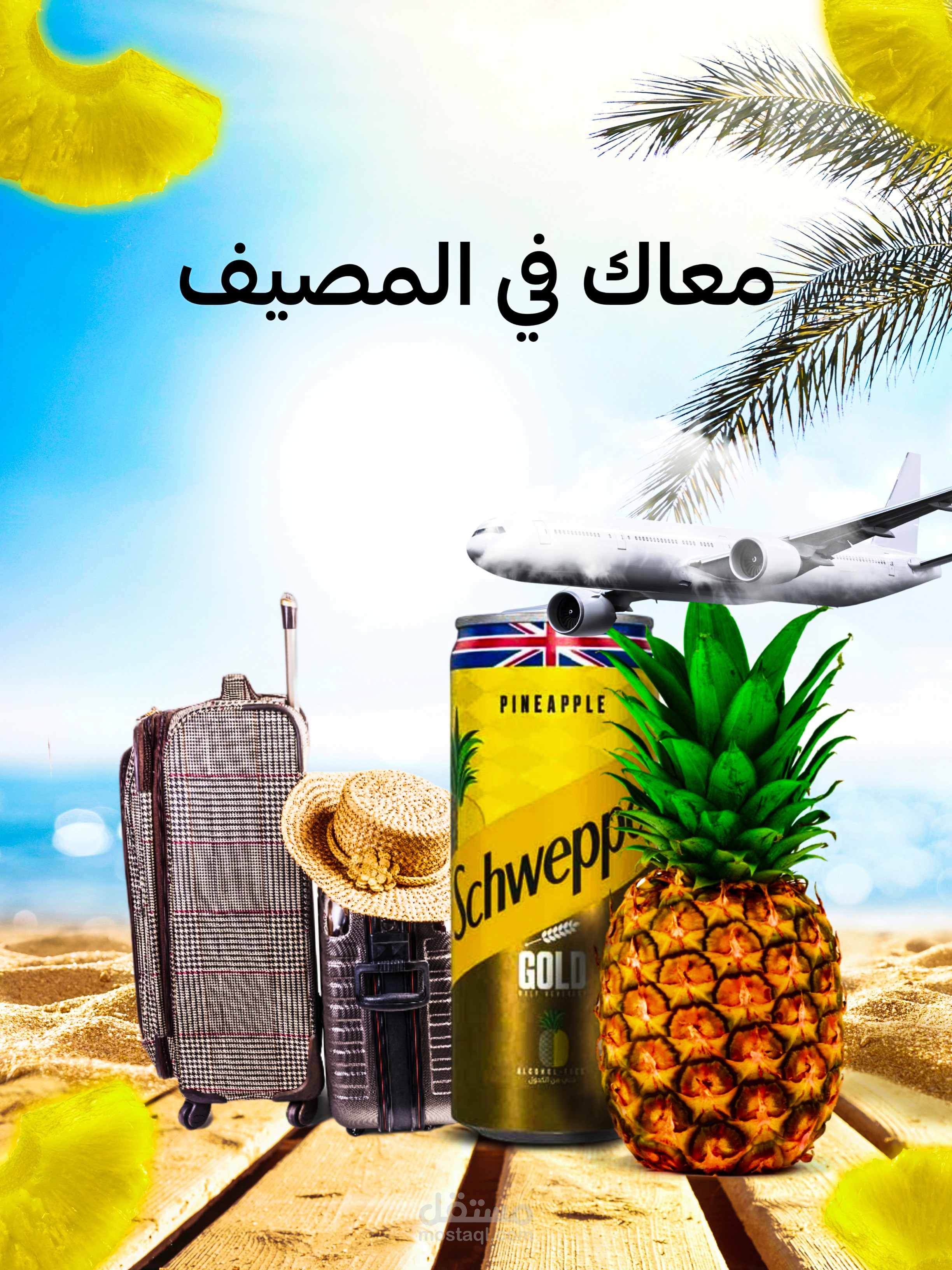 تصميم إعلان مشروب أناناس