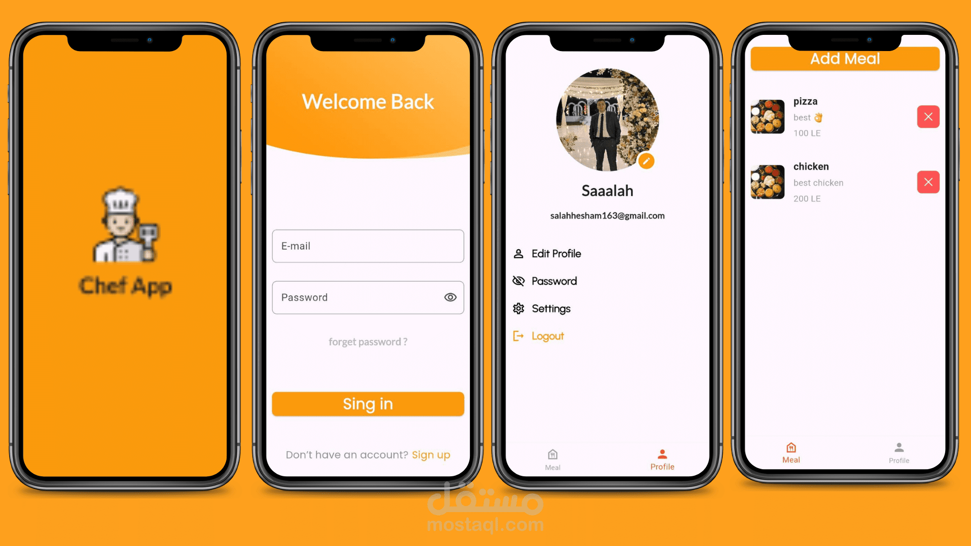 تطبيق Chef لإدارة الوجبات باستخدام Flutter و Supabase