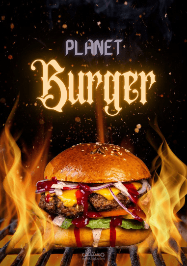بوستر مشروع مطعم planet burger