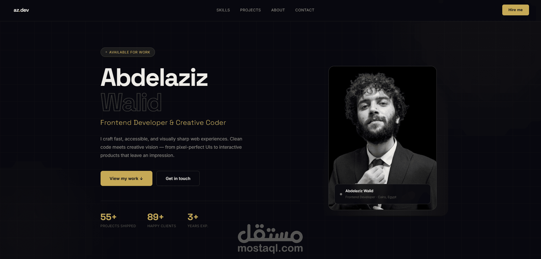 Modern Developer Portfolio Website (Frontend & QA Engineer) موقع بورتفوليو لمطور حديث (مهندس واجهة أمامية واختبار جودة البرمجيات)