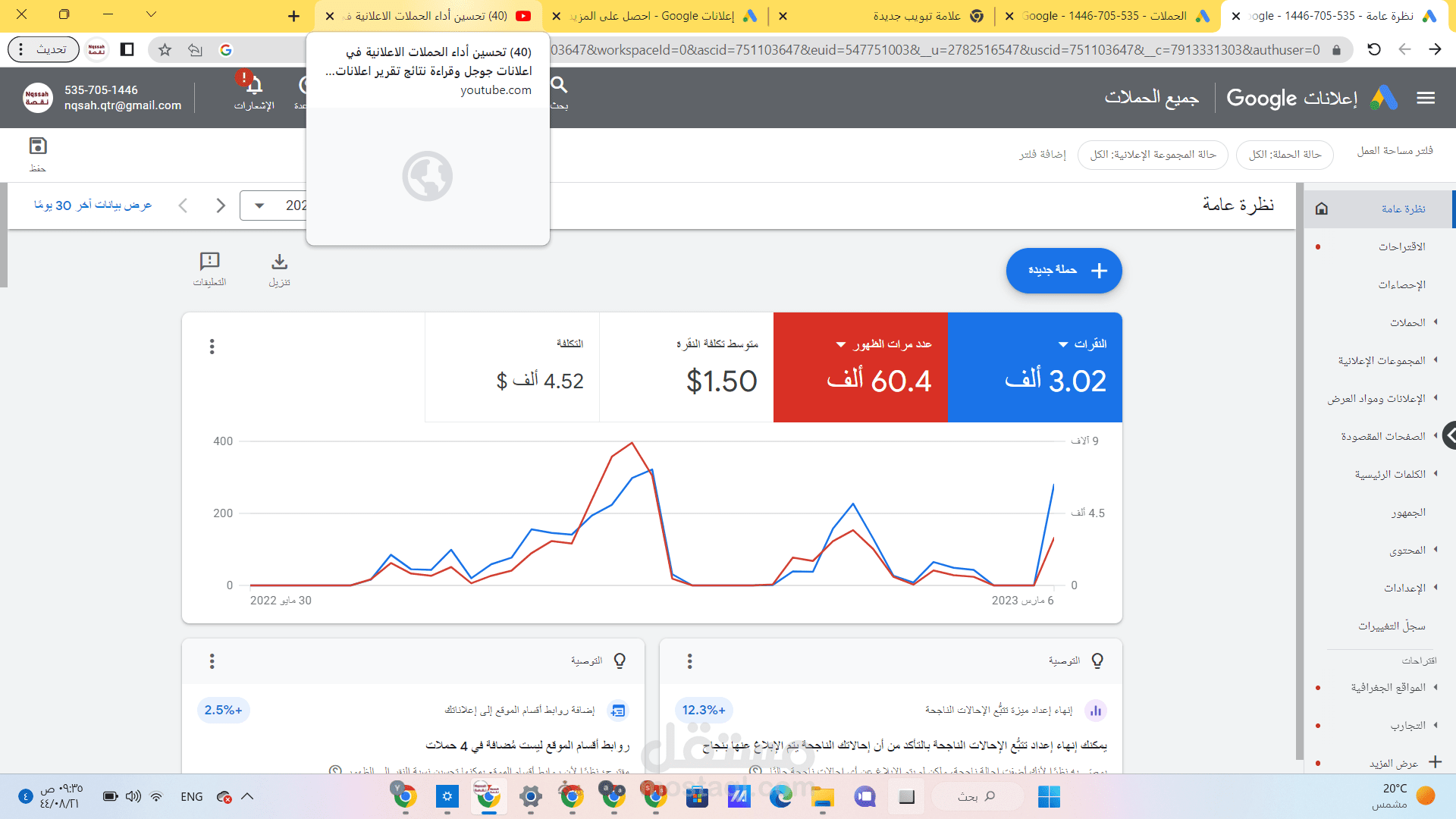 ادار حملات تسويقية على جوجل