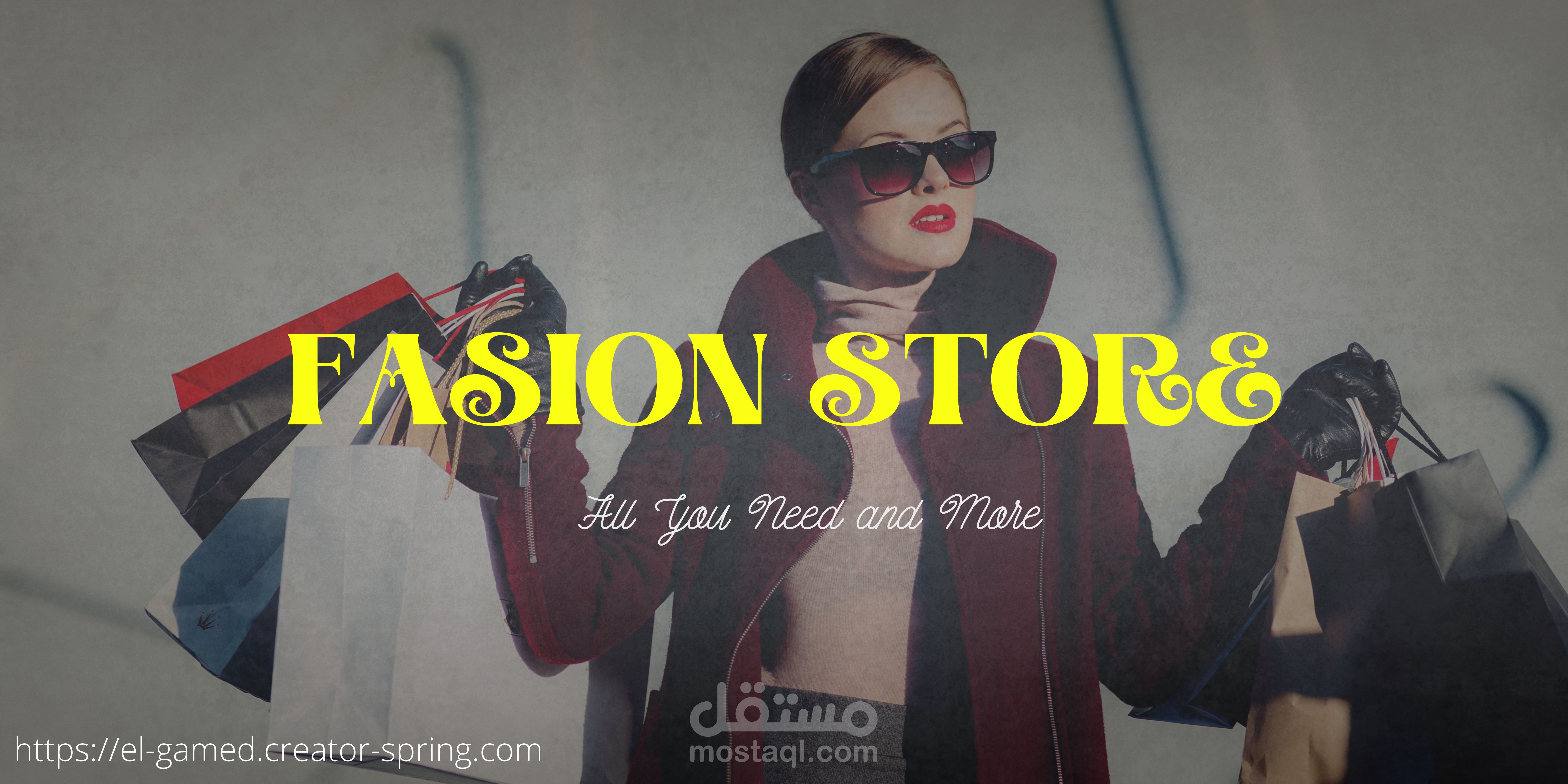 تصميم لوجو وغلاف لموقع  FASION STORE