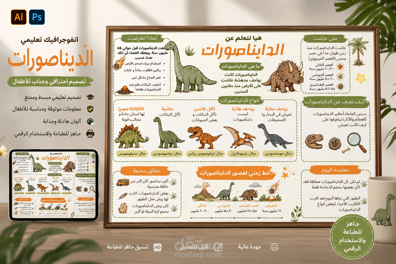 تصميم إنفوجرافيك تعليمي جذاب للأطفال | عربي واحترافي