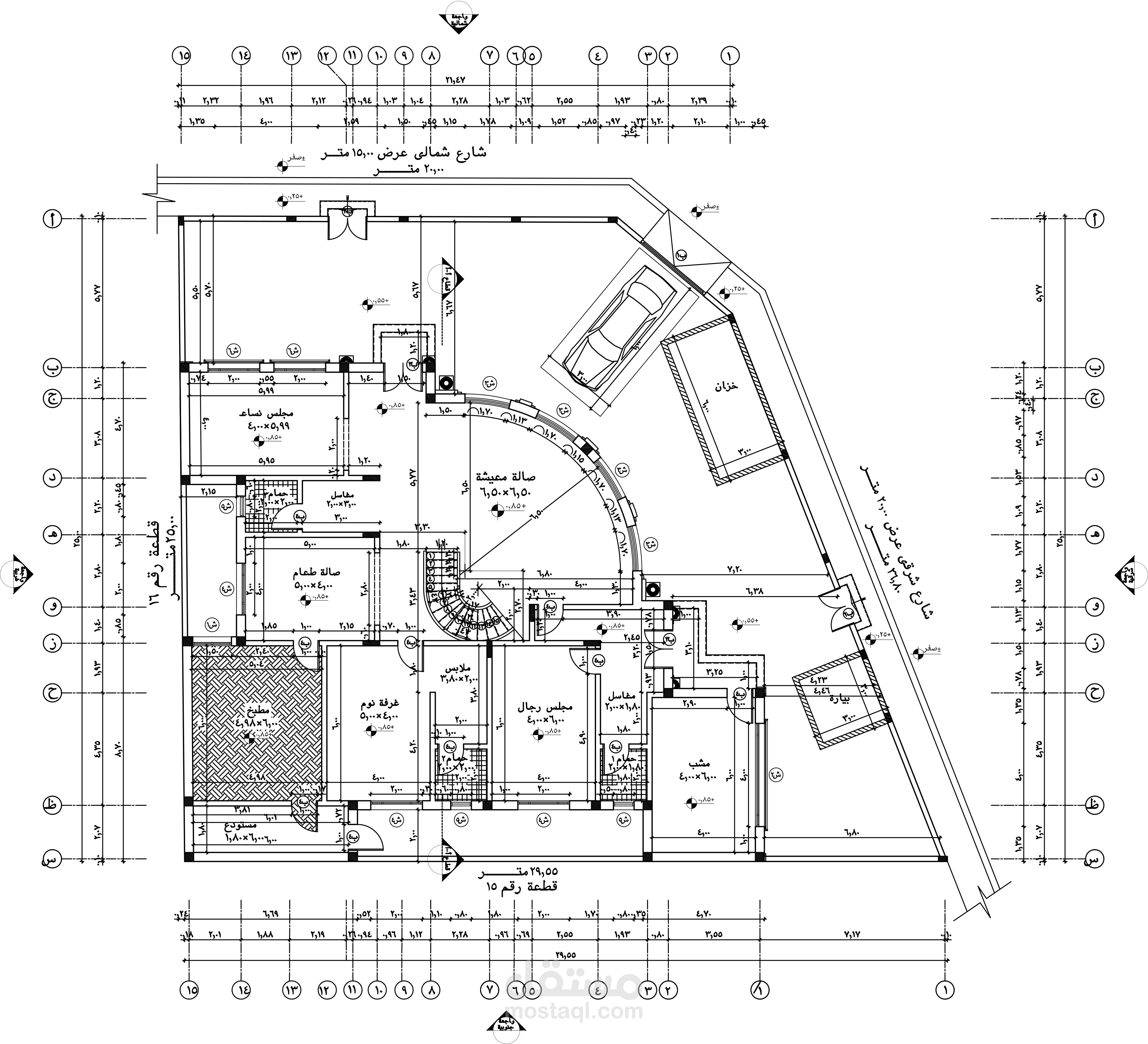 مخطط سكنى لفيلا دورين مع ملحق علوى