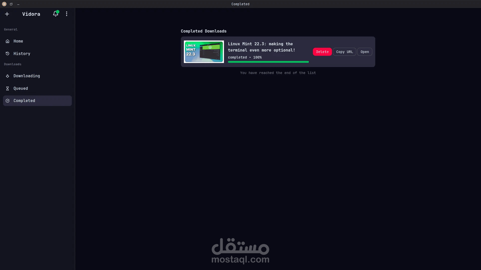 تطبيق سطح مكتب لتحميل وإدارة الوسائط (Vidora)