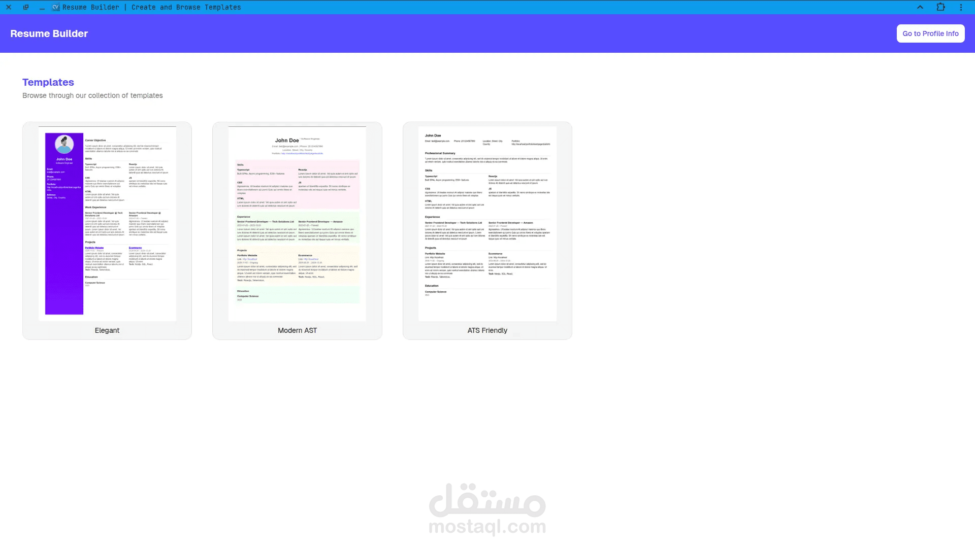 أداة إنشاء سيرة ذاتية احترافية (Resume Builder)
