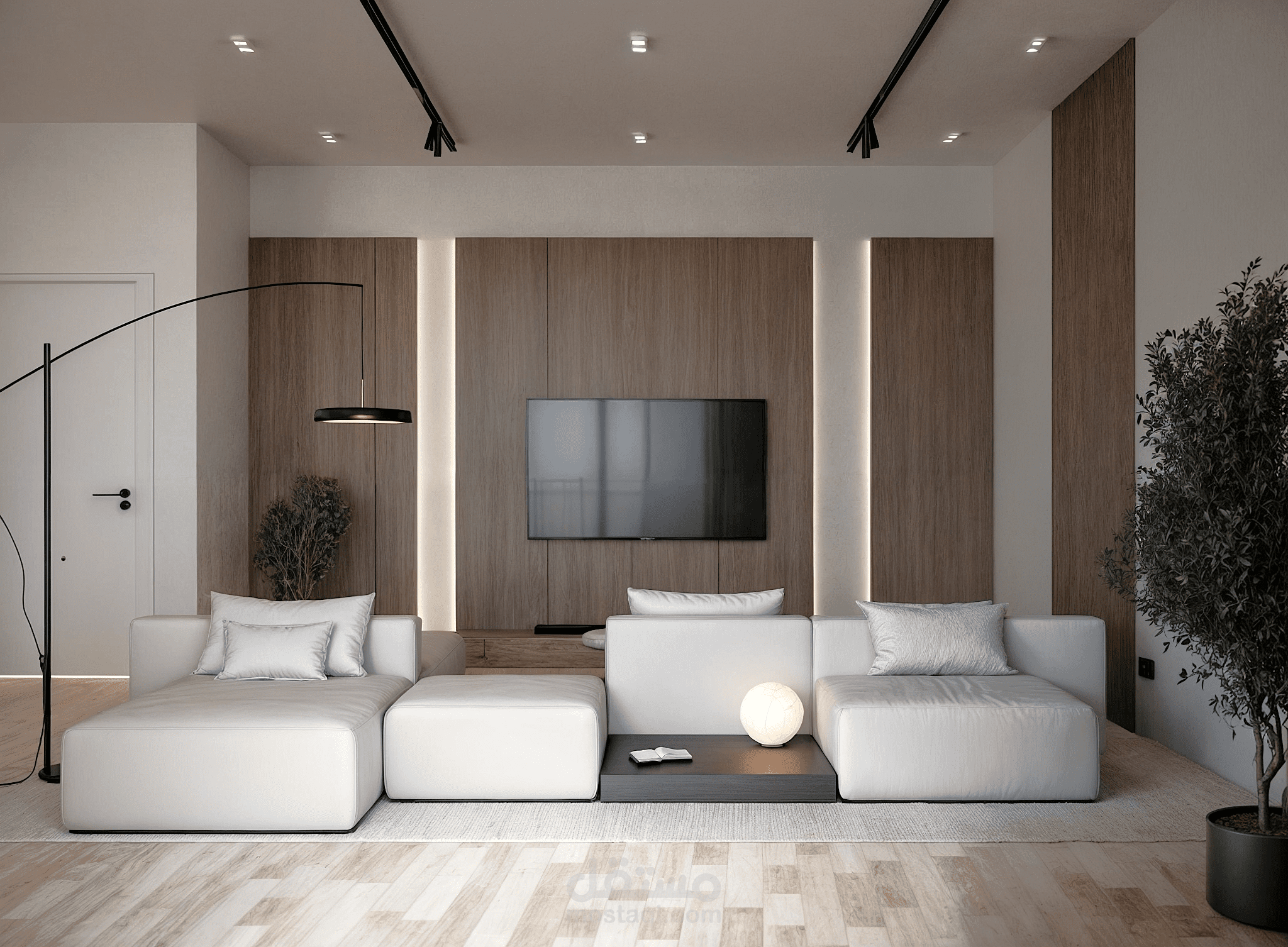 تصميم داخلي لشقه 100 متر