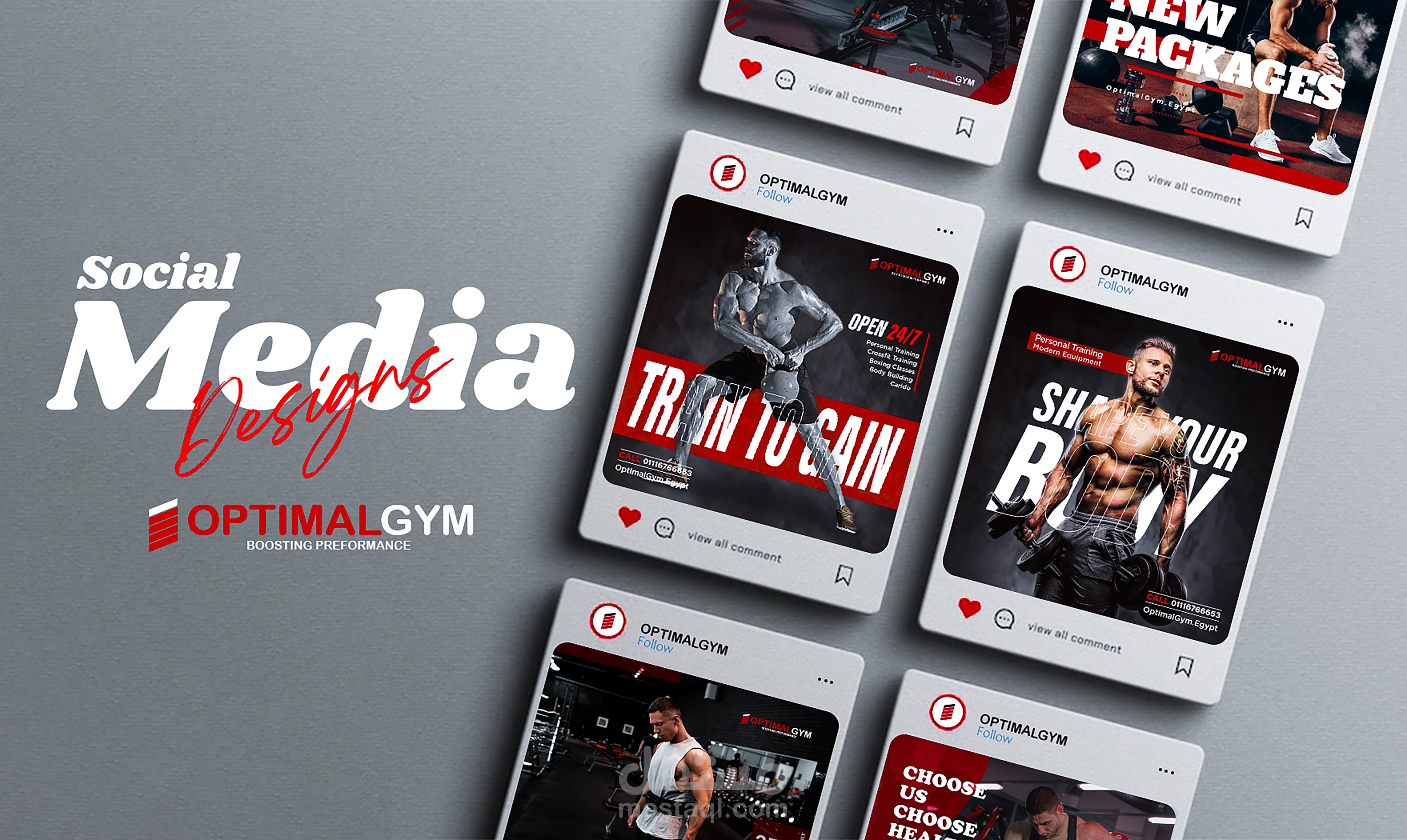 Social Media Designs for OPTIMAL GYM