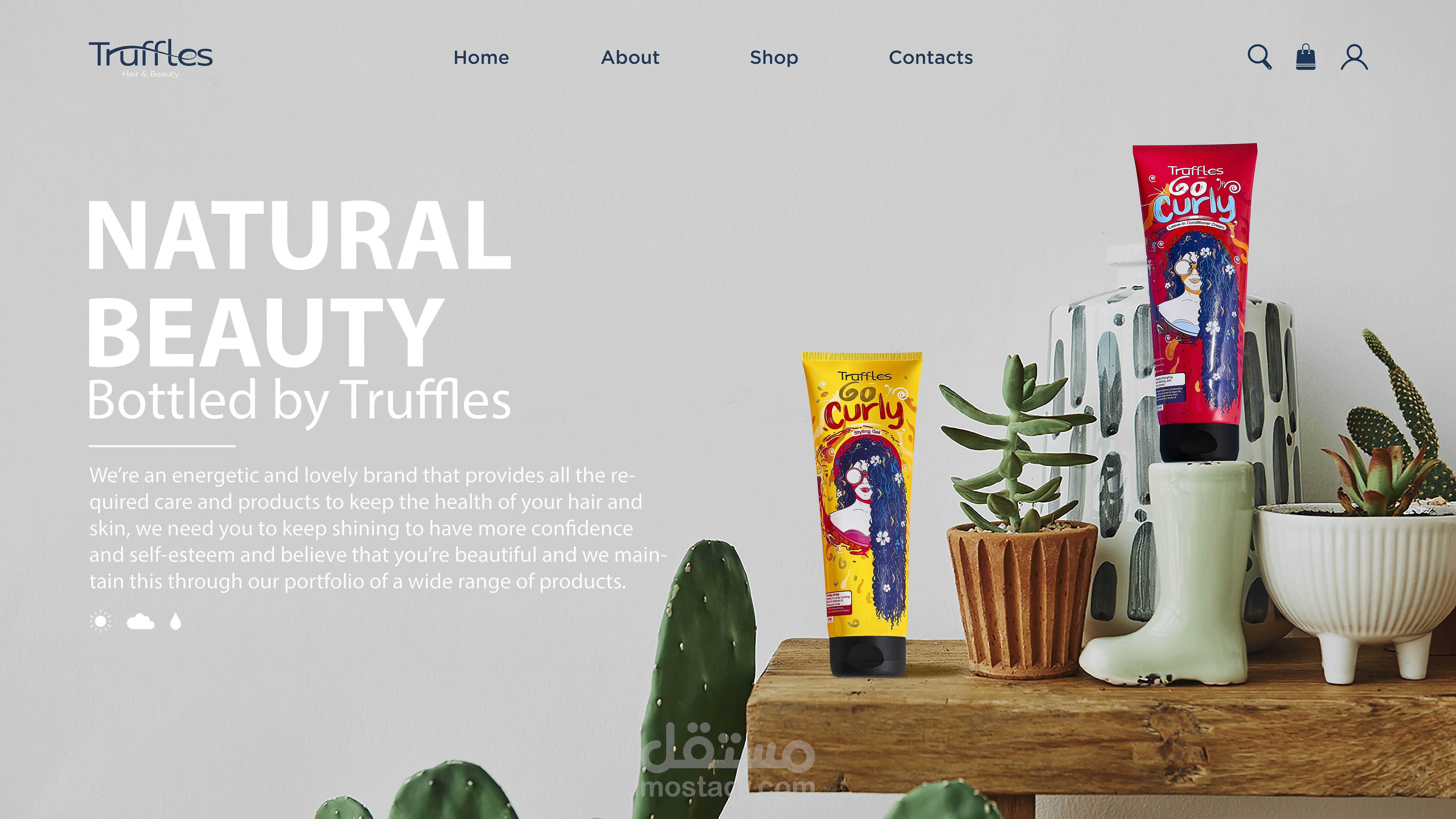 Web designs for truffles - Hair care product
