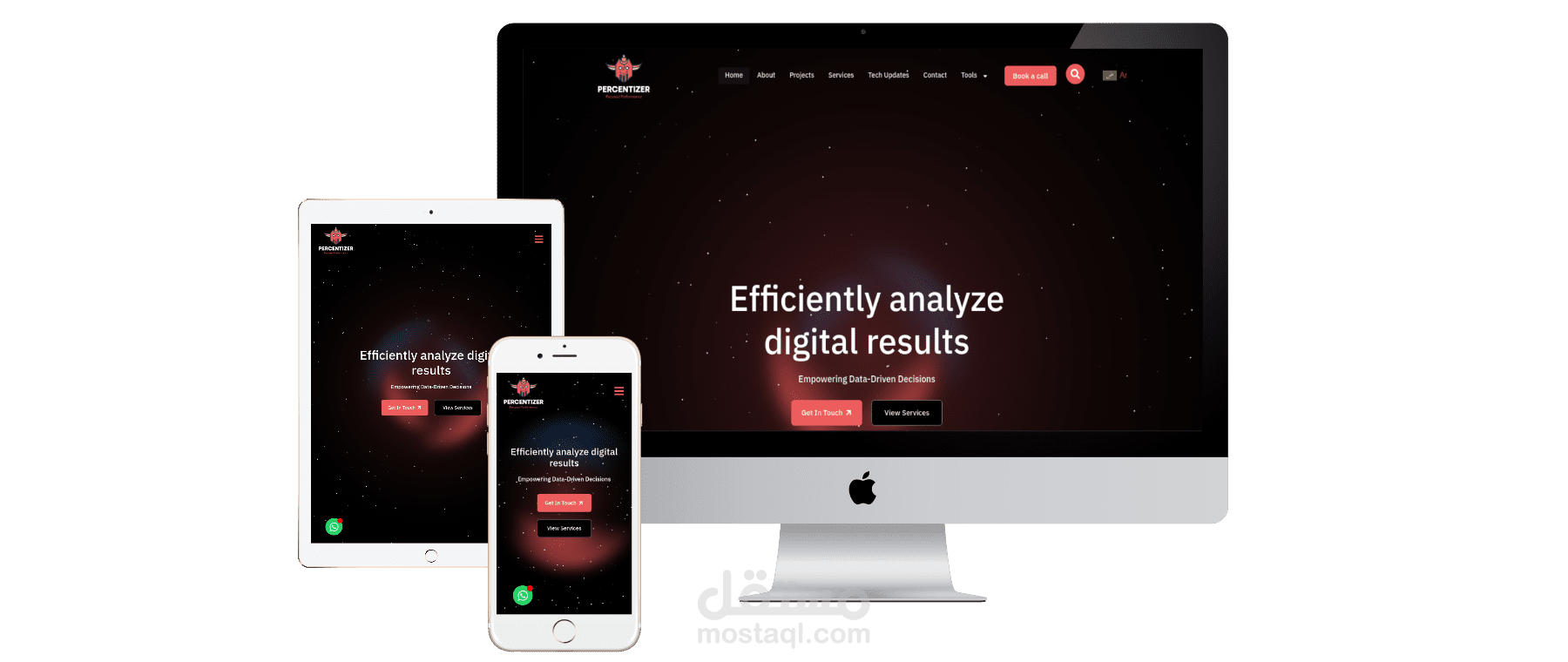 percentizer (موقع الكتروني لشركة مختصة في الخدمات البرمجية)