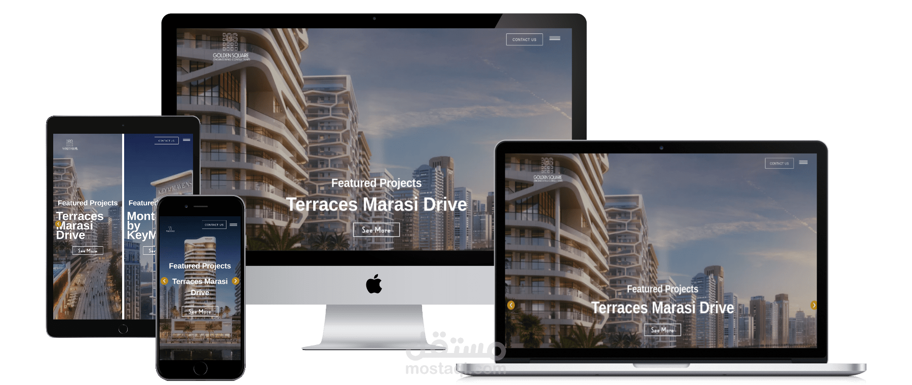 Golden Square Engineering Consultant(موقع احترافي لشركة مقاولات)