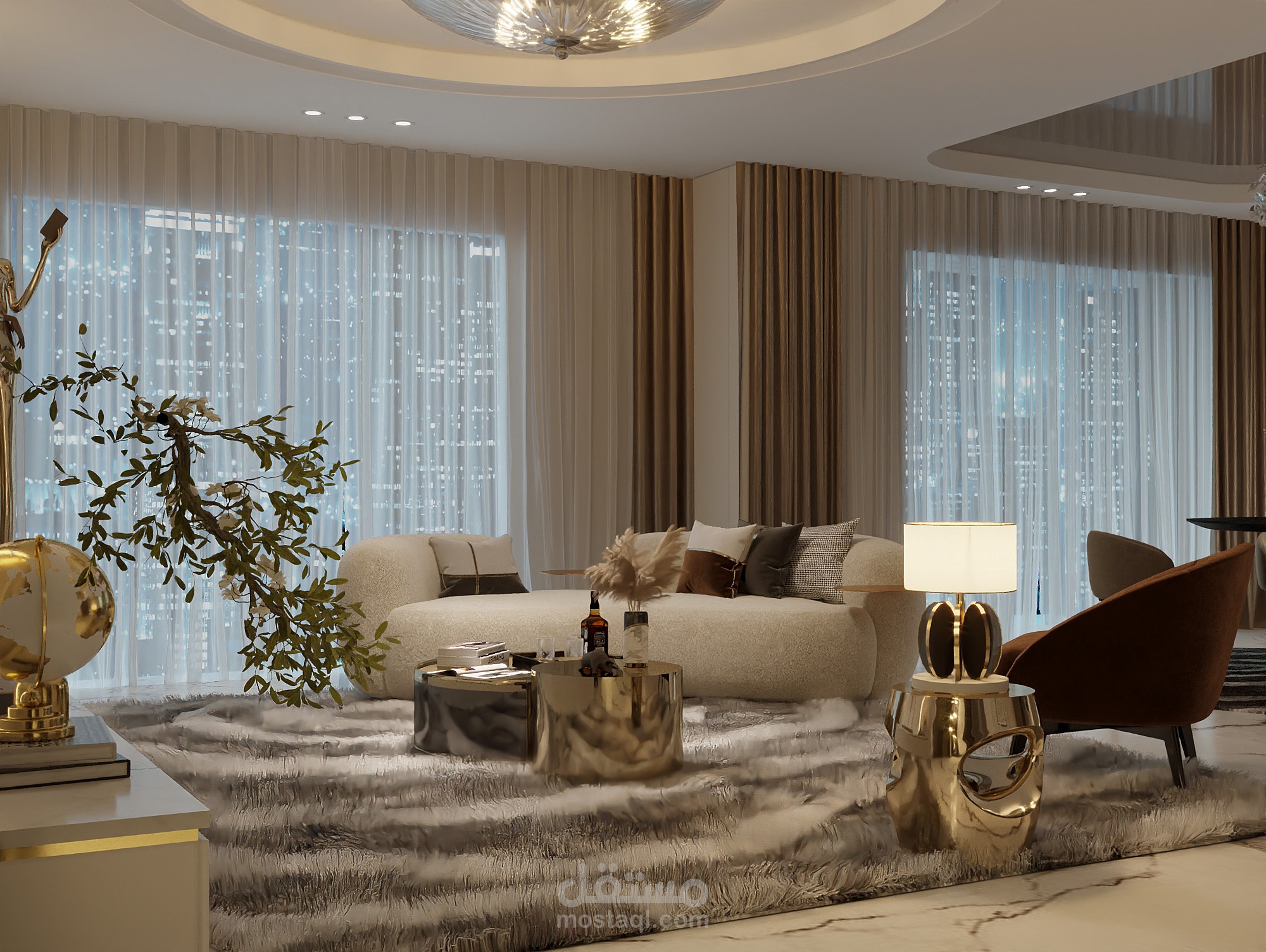 Modern open space dining/living