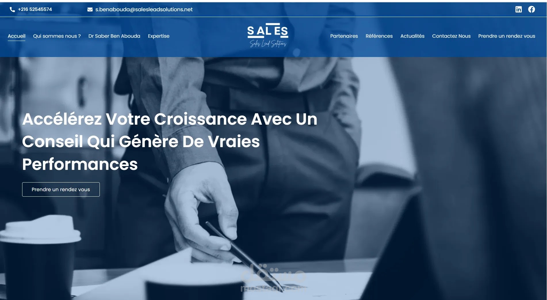 تطوير موقع لعرض خدمات شركة SALE LEAD SOLUTION