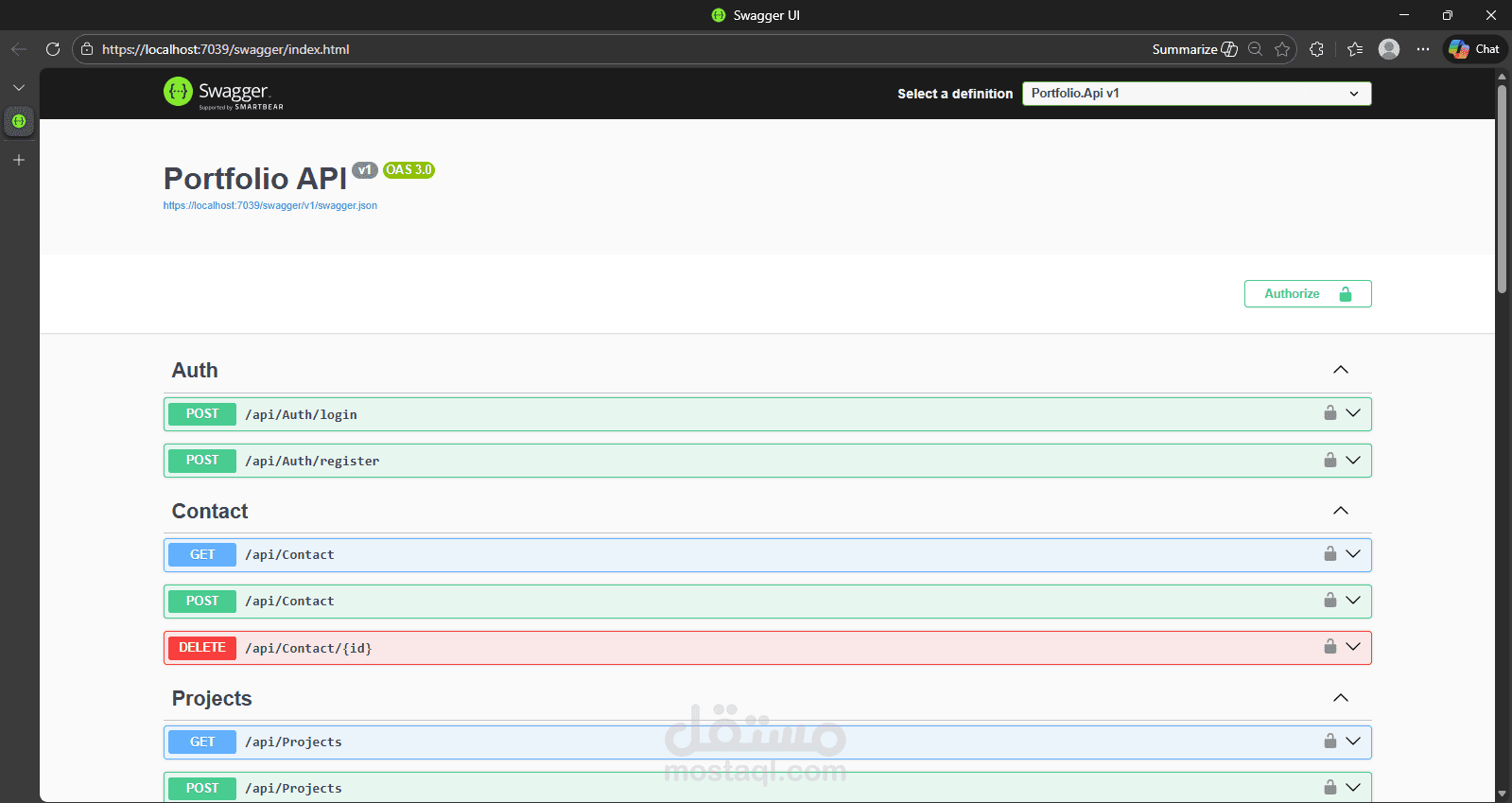 Personal Portfolio Backend API