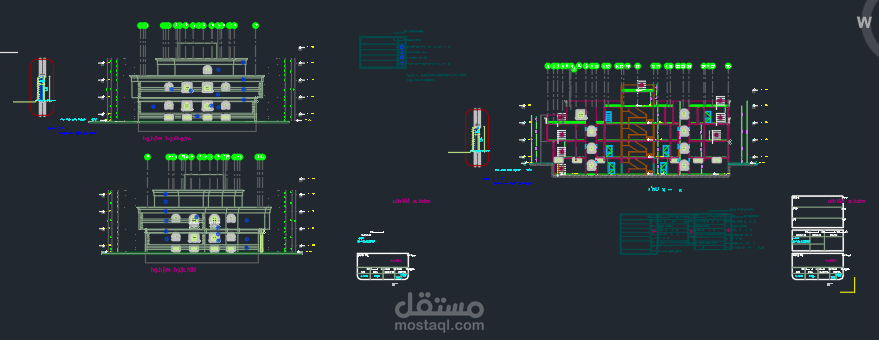 تصميم مبنى سكني 4 ادوار