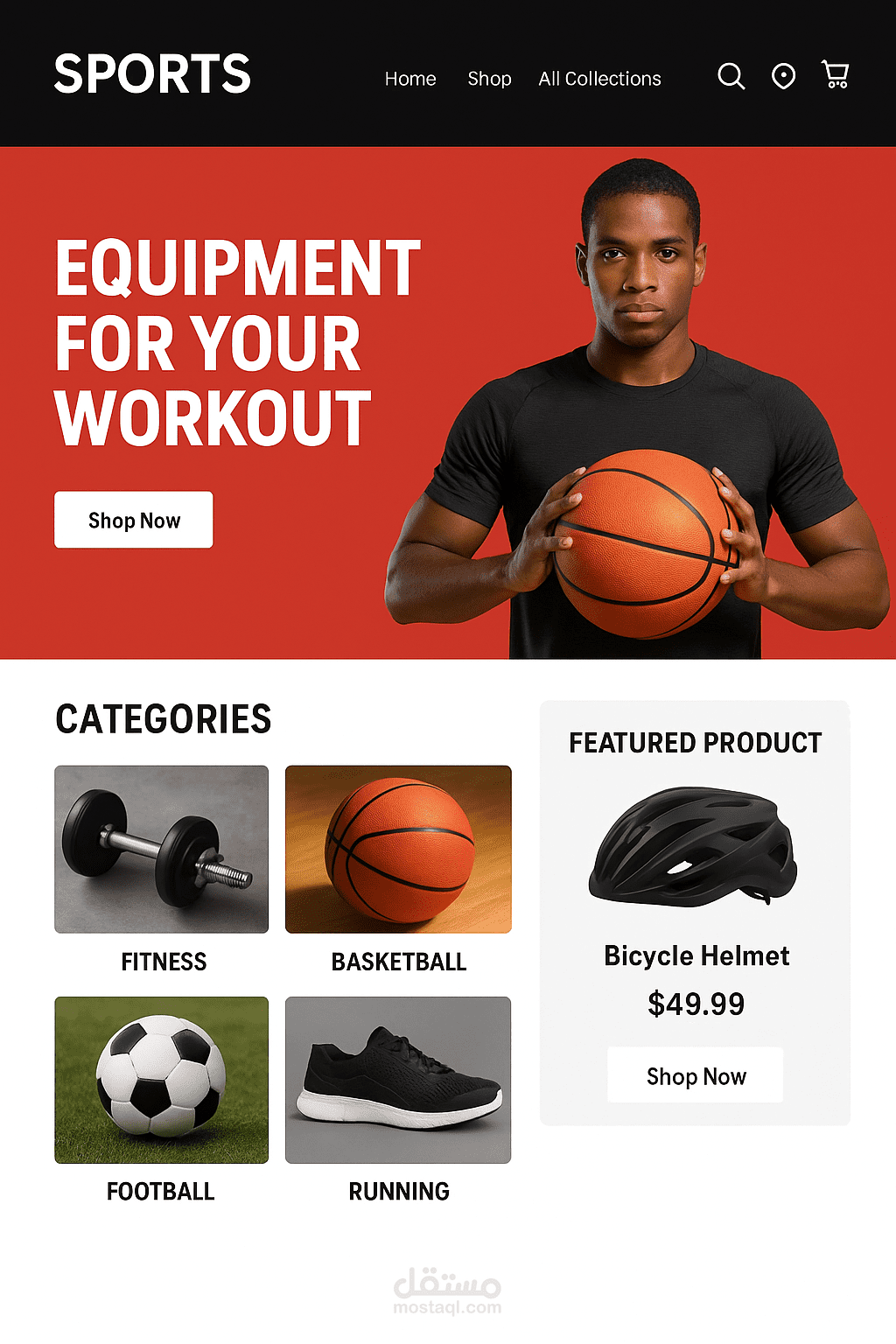 تصميم متجر رياضي متكامل على Shopify مع ربط CJDropshipping