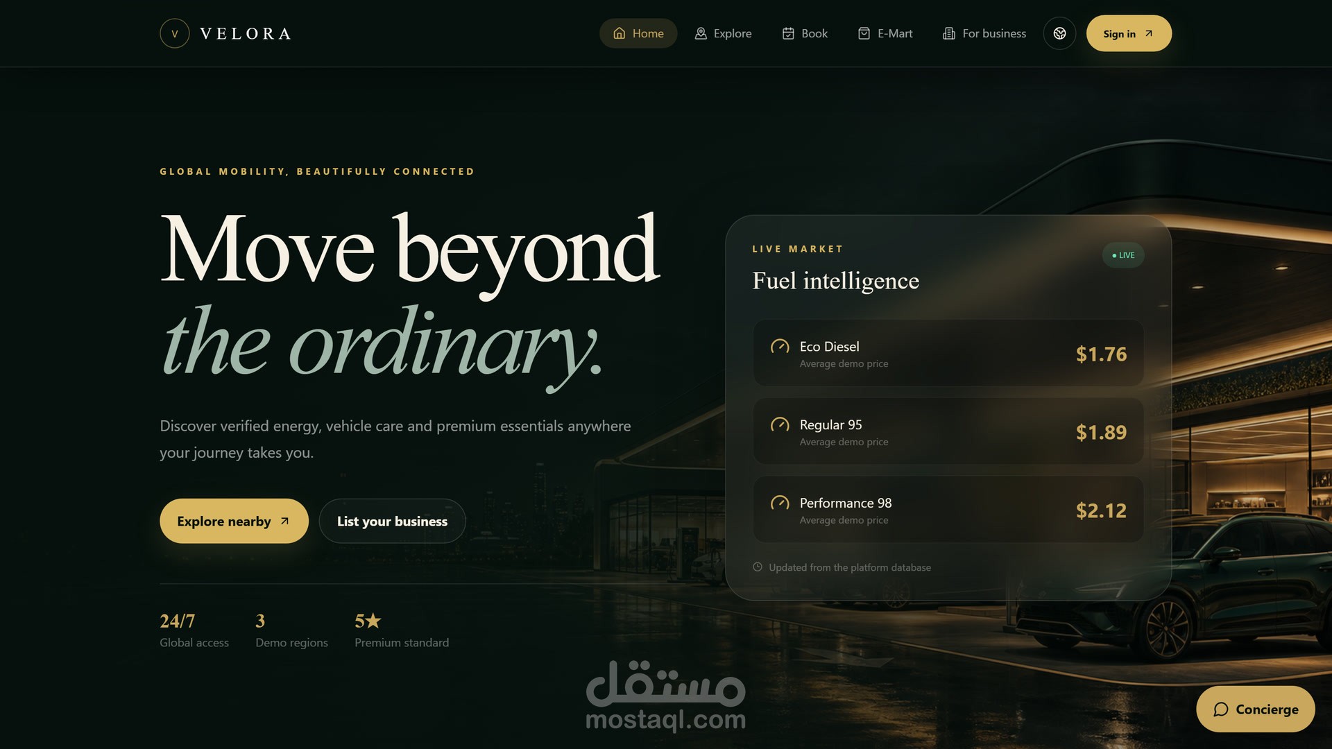 منصة Full-Stack لخدمات المركبات ببوابات للعميل والمالك والإدارة