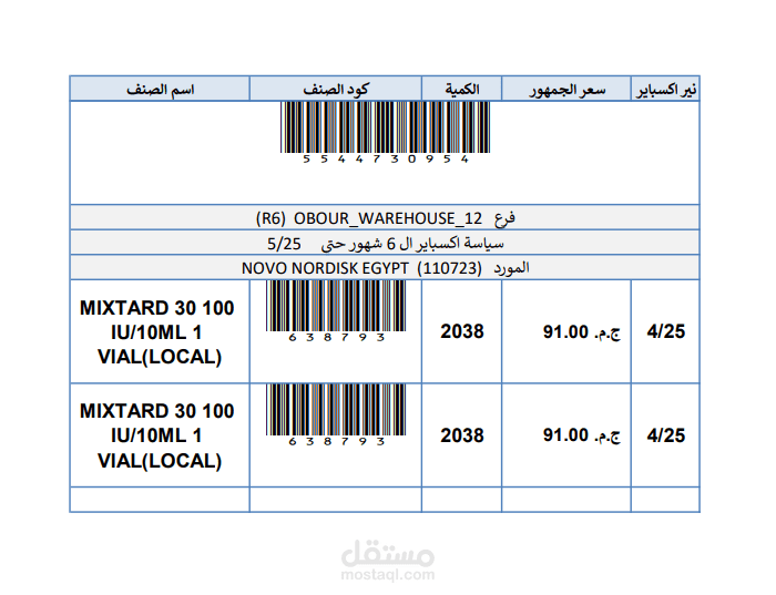 تحويل البيانات الي خط الباركود باستخدام Excel و Pivot Table