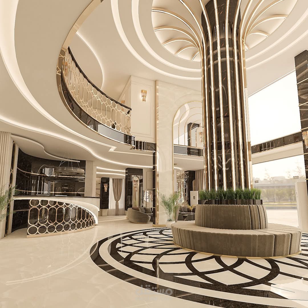 تصميم داخلي استقبال إحدى فنادق مكة