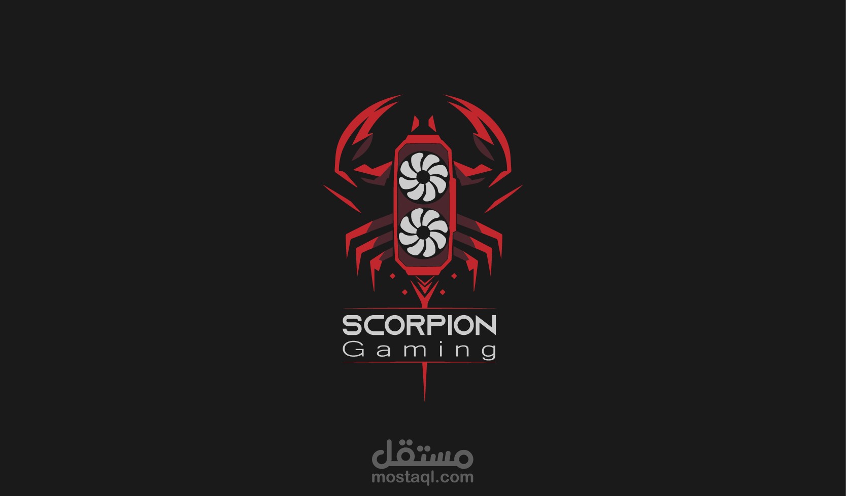 شعار وهوية بصرية مع شخصية خيالية لـ Scorpion Gaming