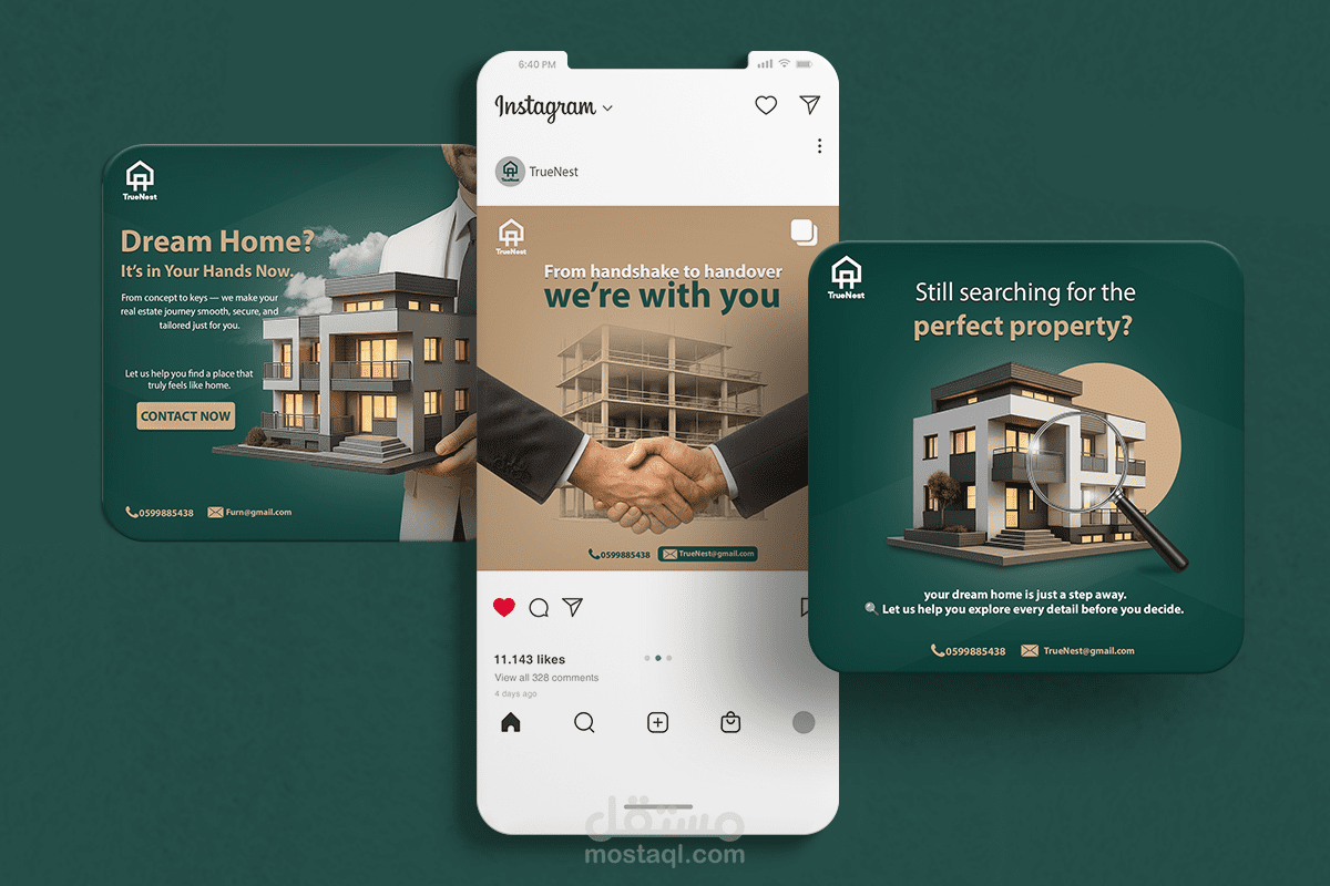 تصاميم إعلانية لشركة تسويق عقاري